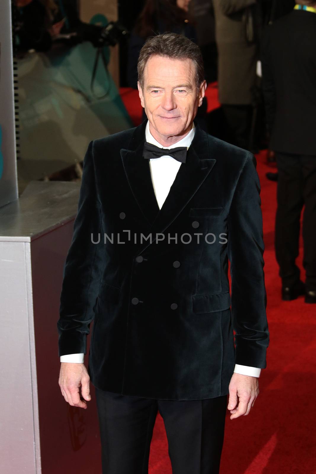 UK, London: American actor Bryan Cranston poses on the red Carpet at the EE British Academy Film Awards, BAFTA Awards, at the Royal Opera House in London, England, on 14 February 2016.