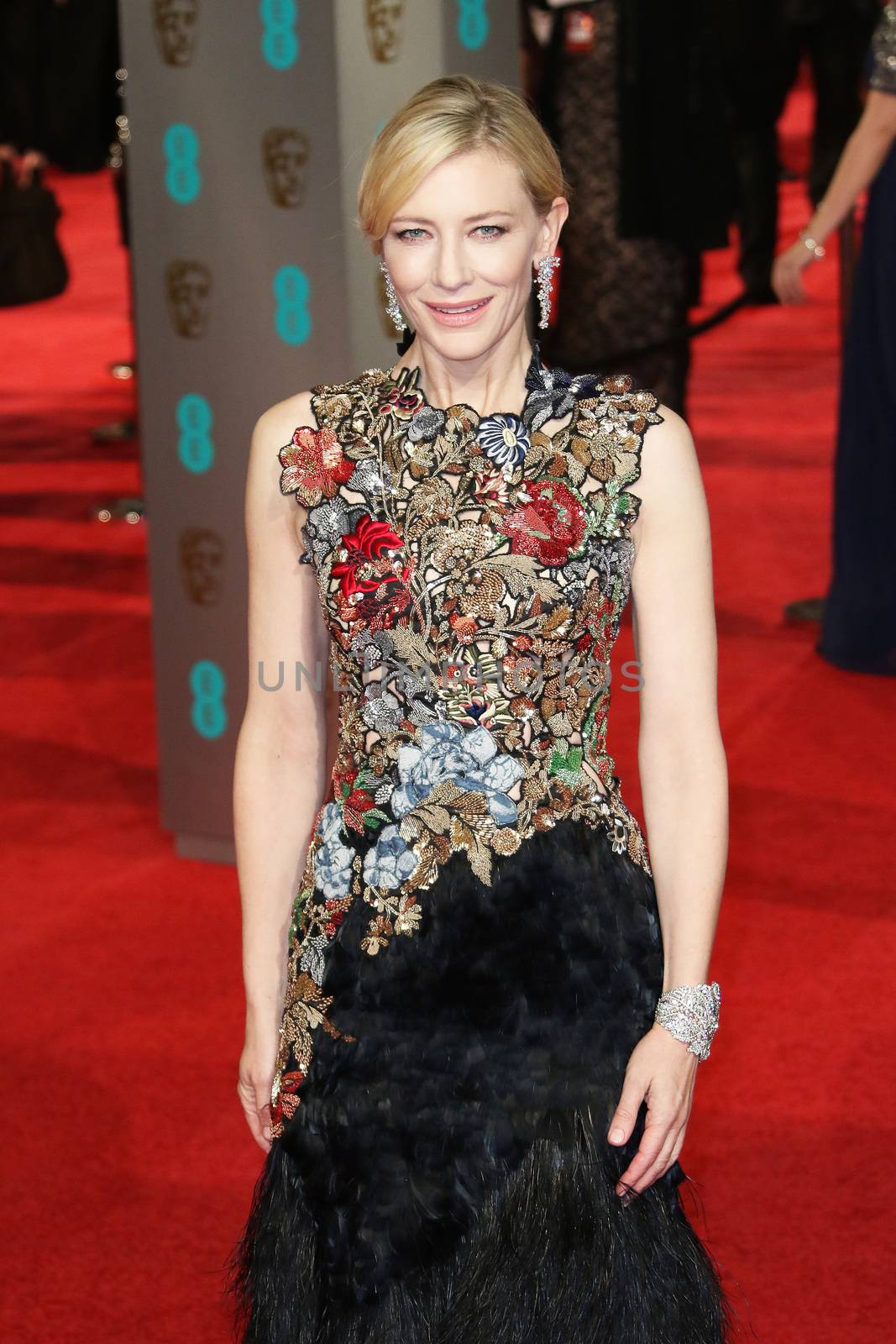 UK, London: Australian actress Cate Blanchett poses on the red Carpet at the EE British Academy Film Awards, BAFTA Awards, at the Royal Opera House in London, England, on 14 February 2016.