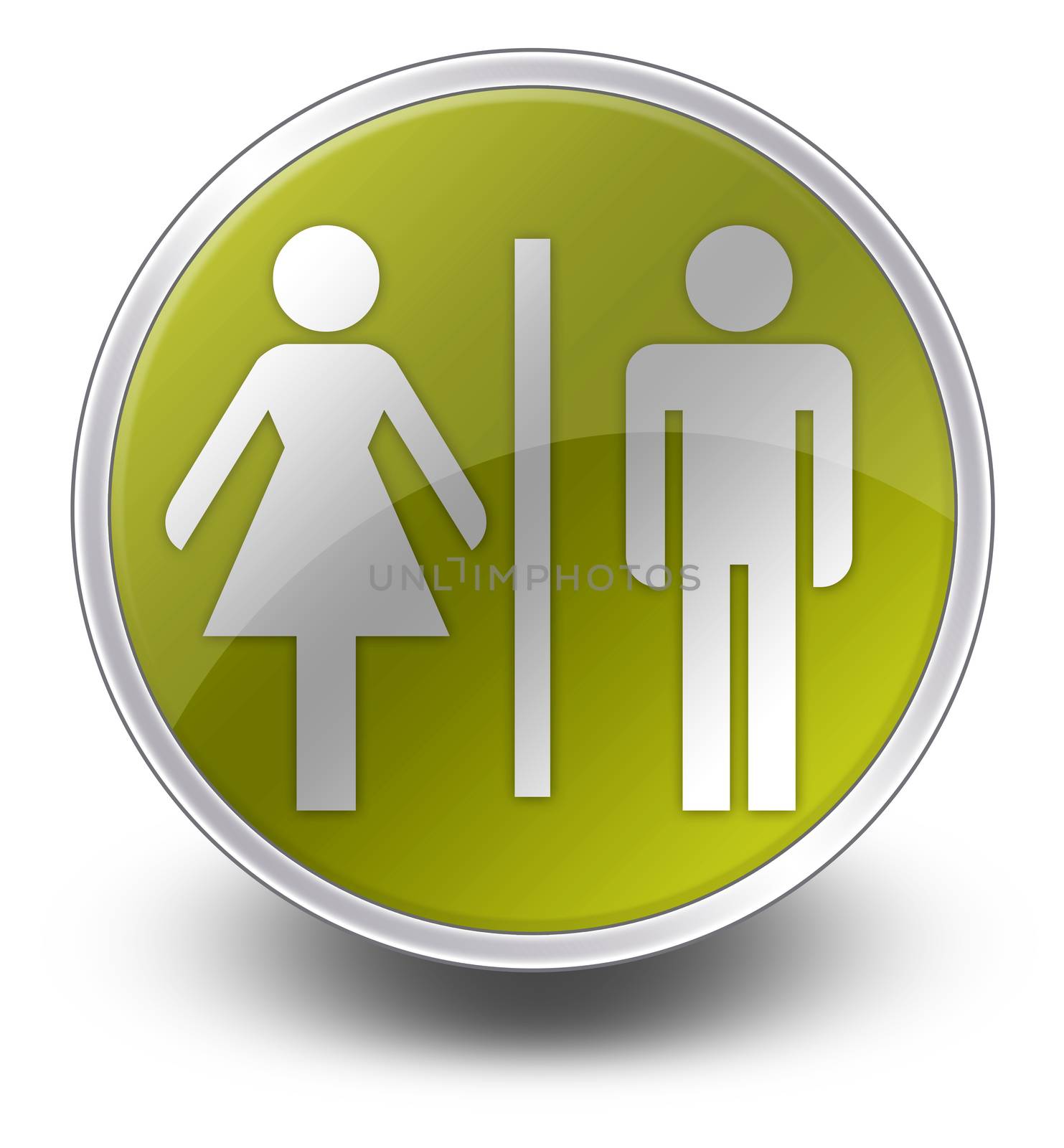 Icon, Button, Pictogram with Restrooms symbol