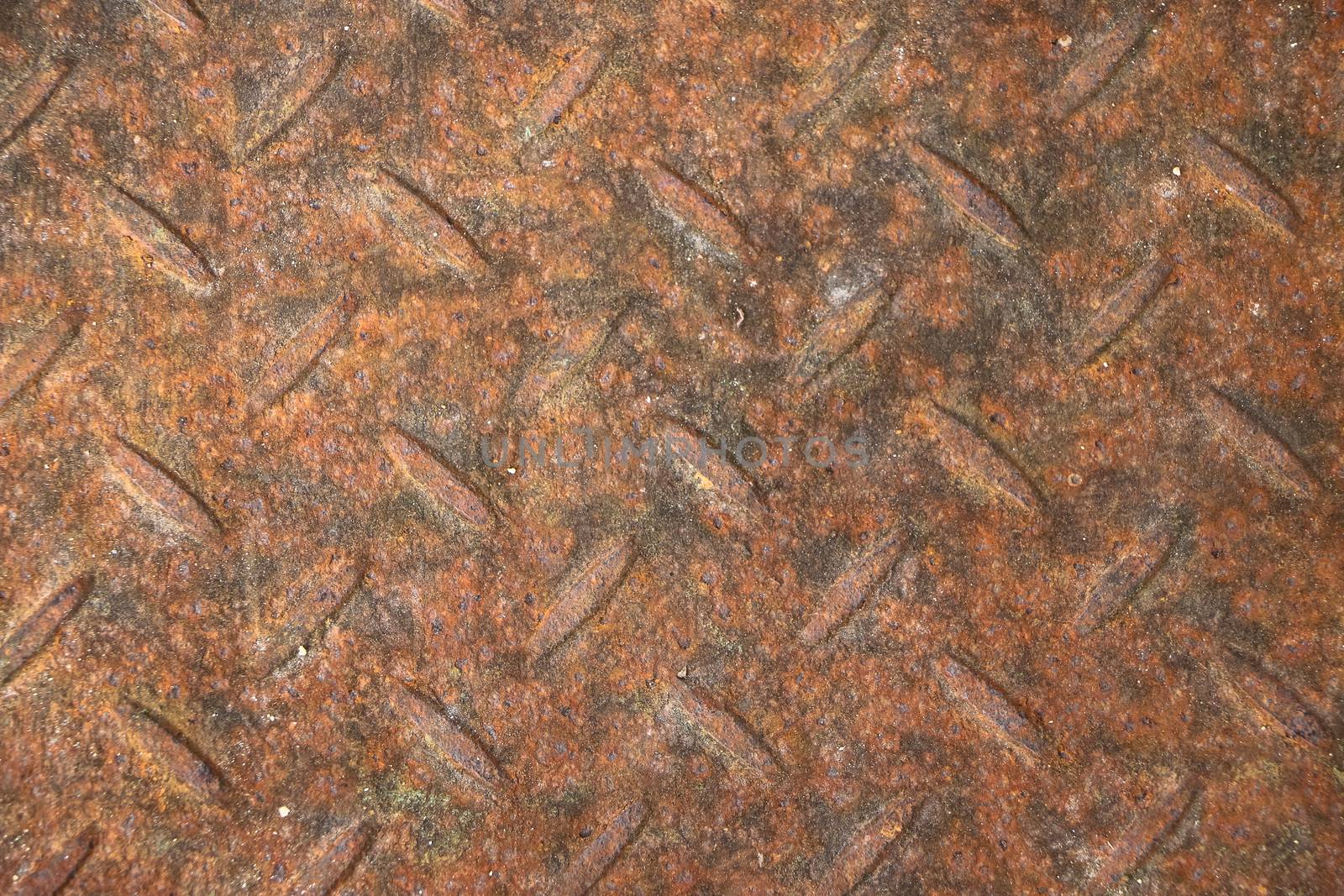 Rusty metal grate in landscape orientation