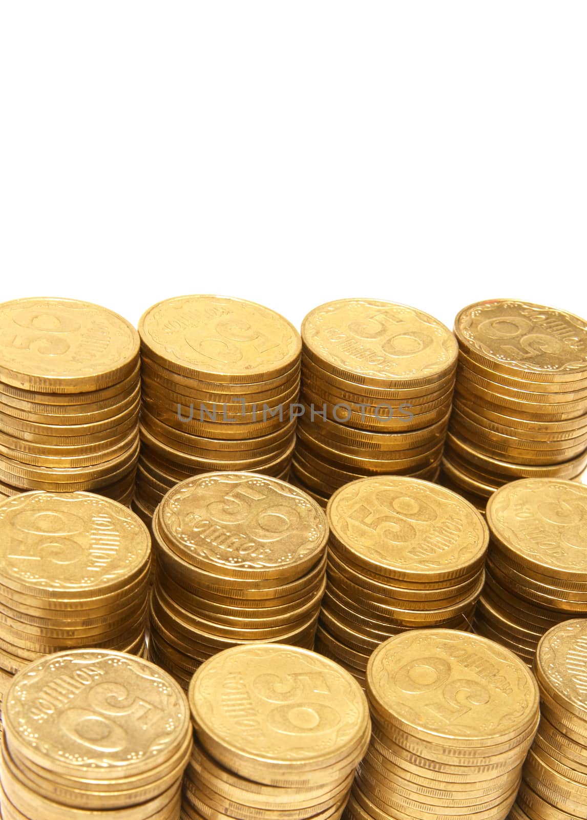 Stack of golden coins by vapi