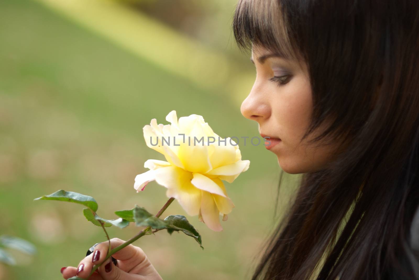 Beautiful girl with rose by vapi