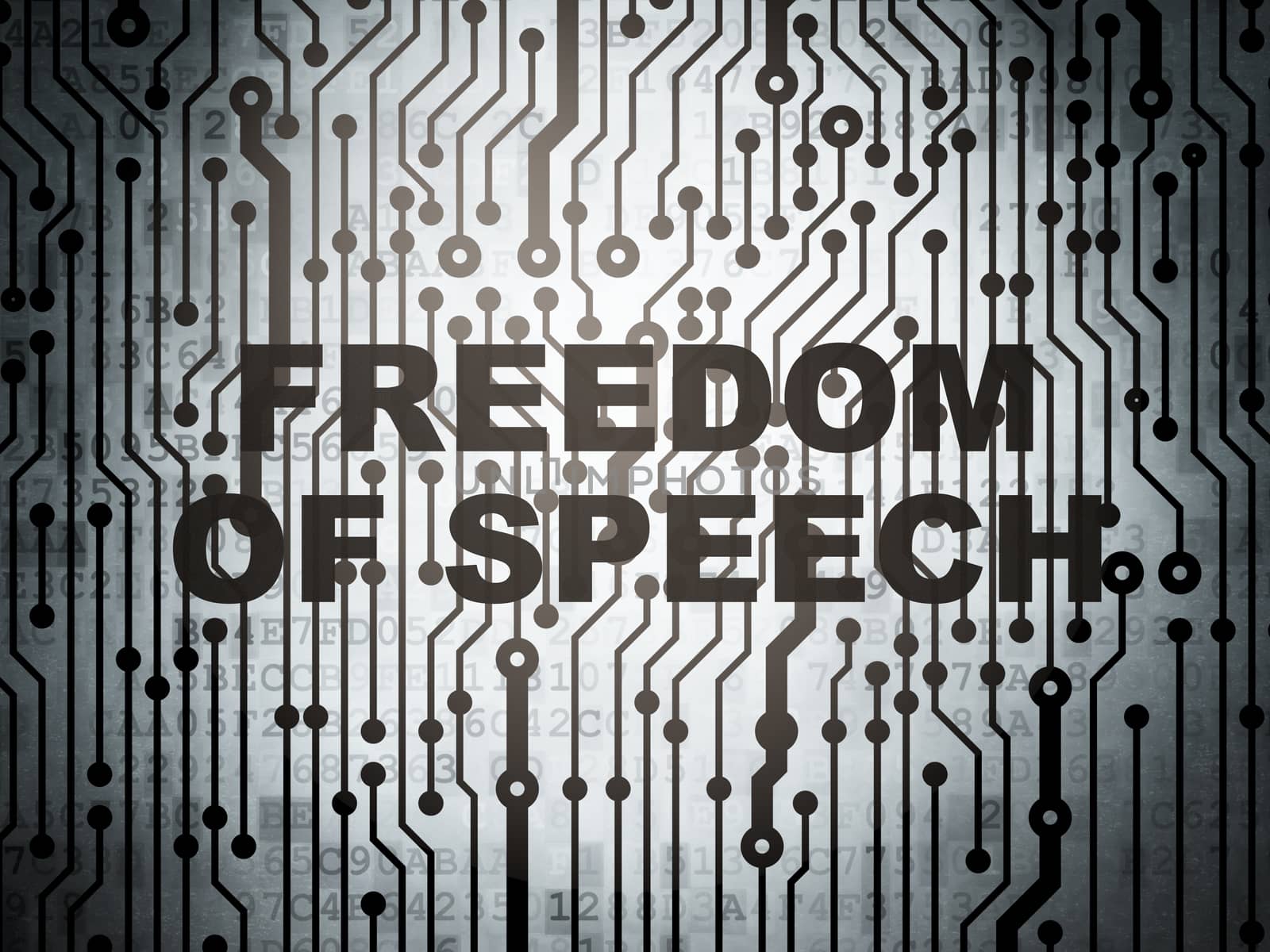 Political concept: circuit board with Freedom Of Speech by maxkabakov