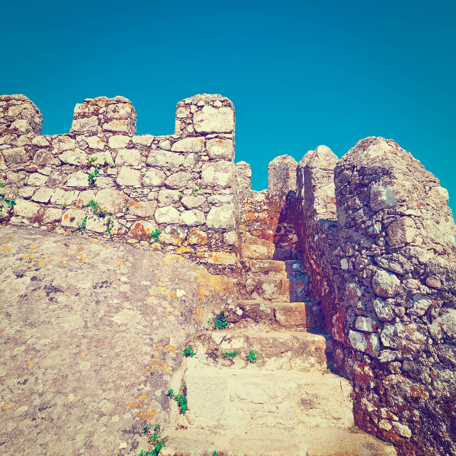 Staircase of the Castle in the Portugal City of Sintra, Instagram Effect