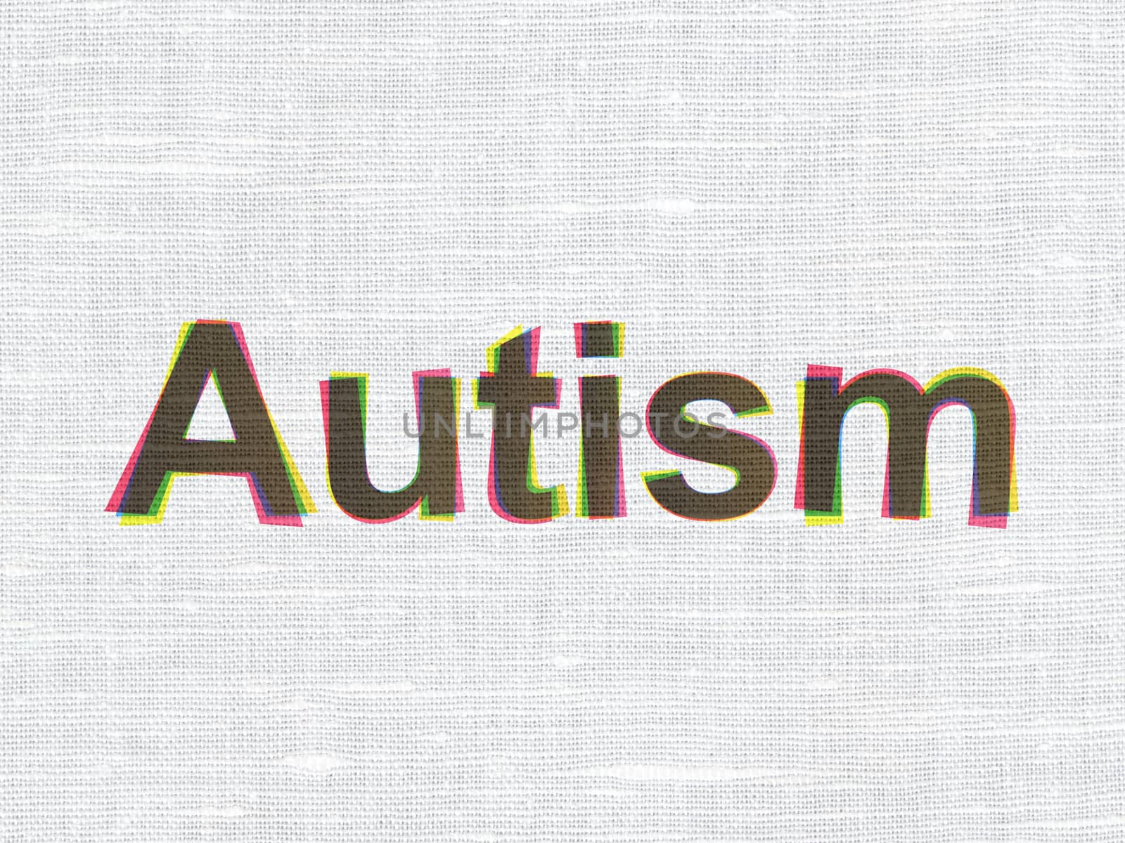 Health concept: Autism on fabric texture background by maxkabakov