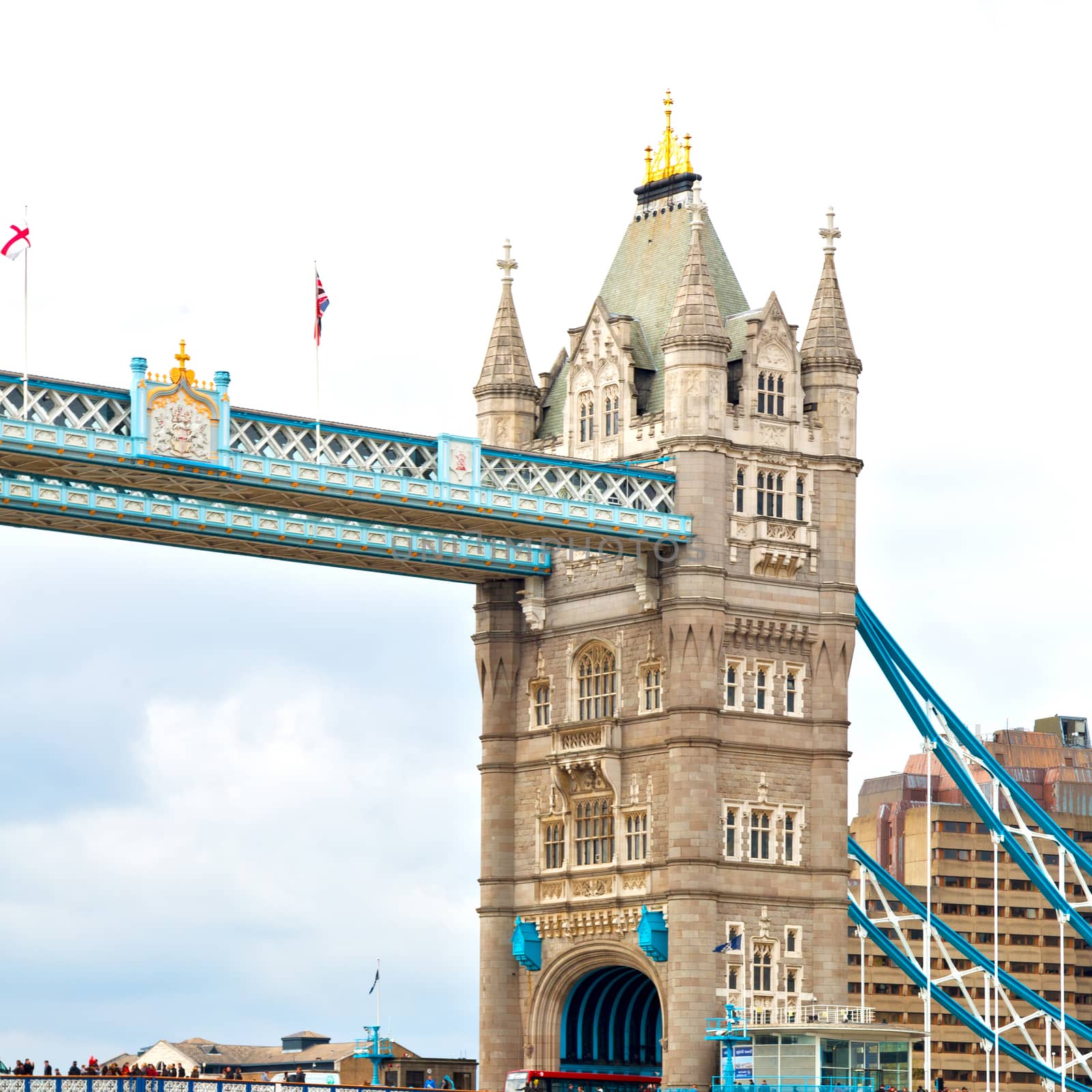 london tower in england old bridge and the cloudy sky