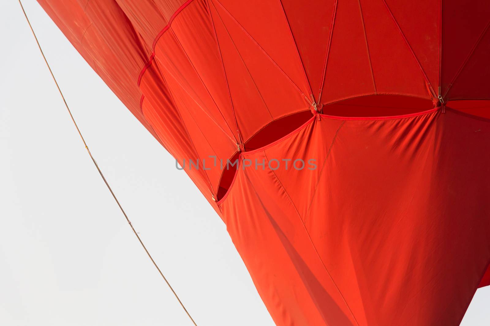 part of red hot air balloon fabric picture