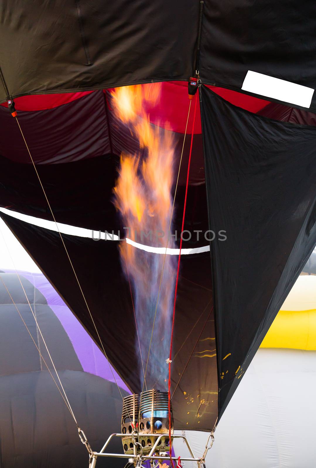 hot air ballon burner engine in action