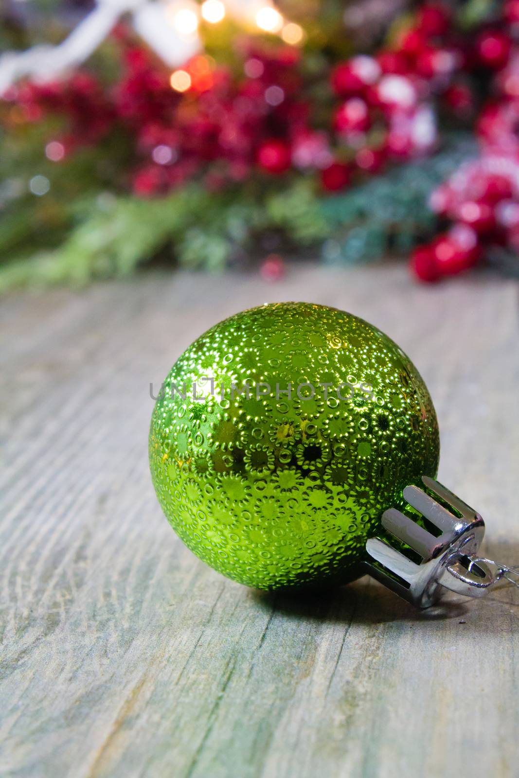 Green Christmas Ornament Background by enterlinedesign