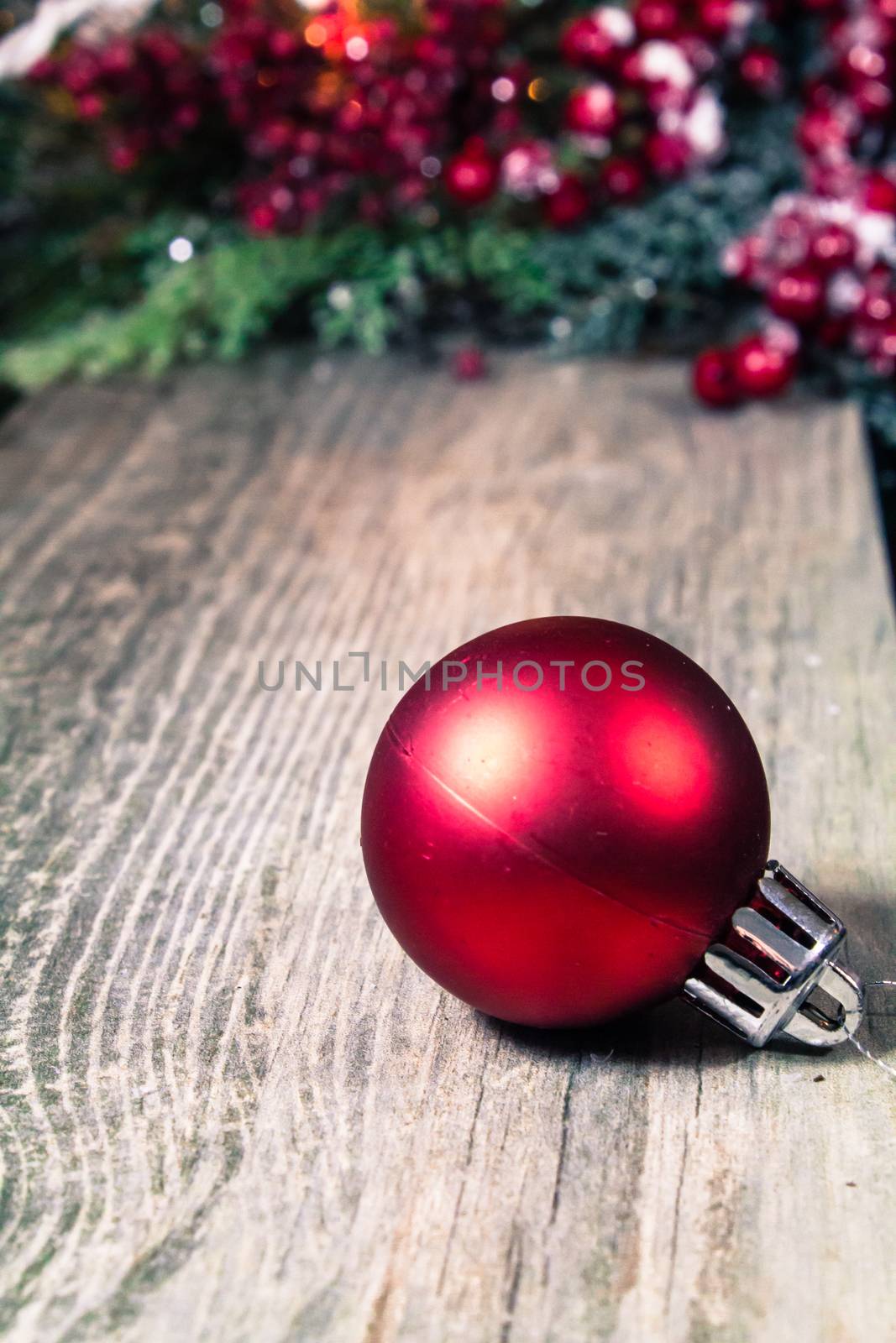 Red Christmas Ornament Background by enterlinedesign