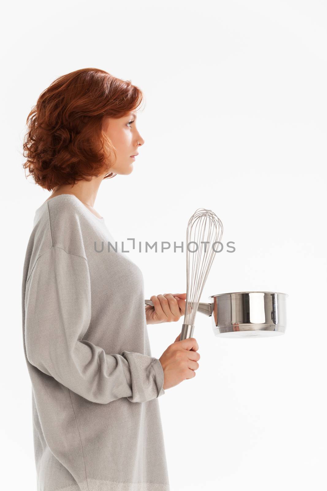 woman with a wire beater