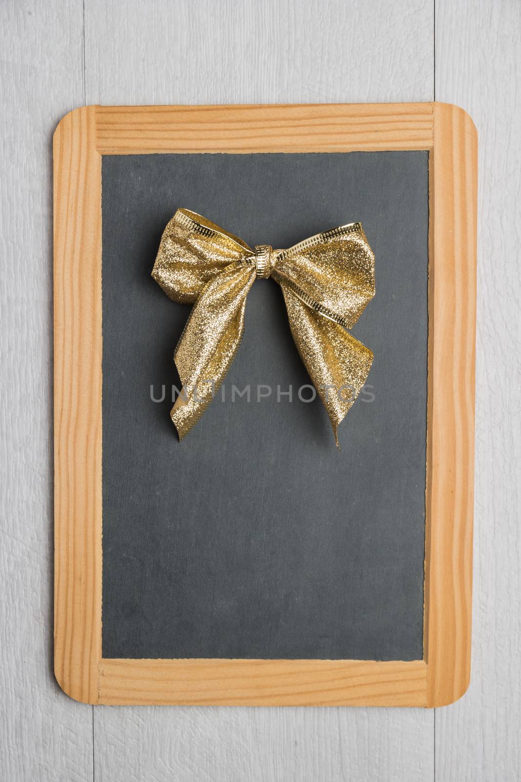 Blank rustic Christmas chalkboard slate with lace by AnaMarques