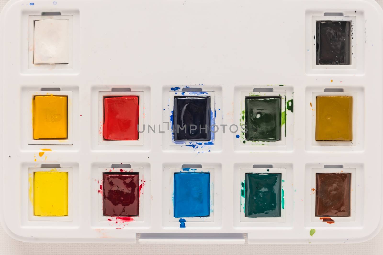 The palette of watercolor paint. by AnaMarques