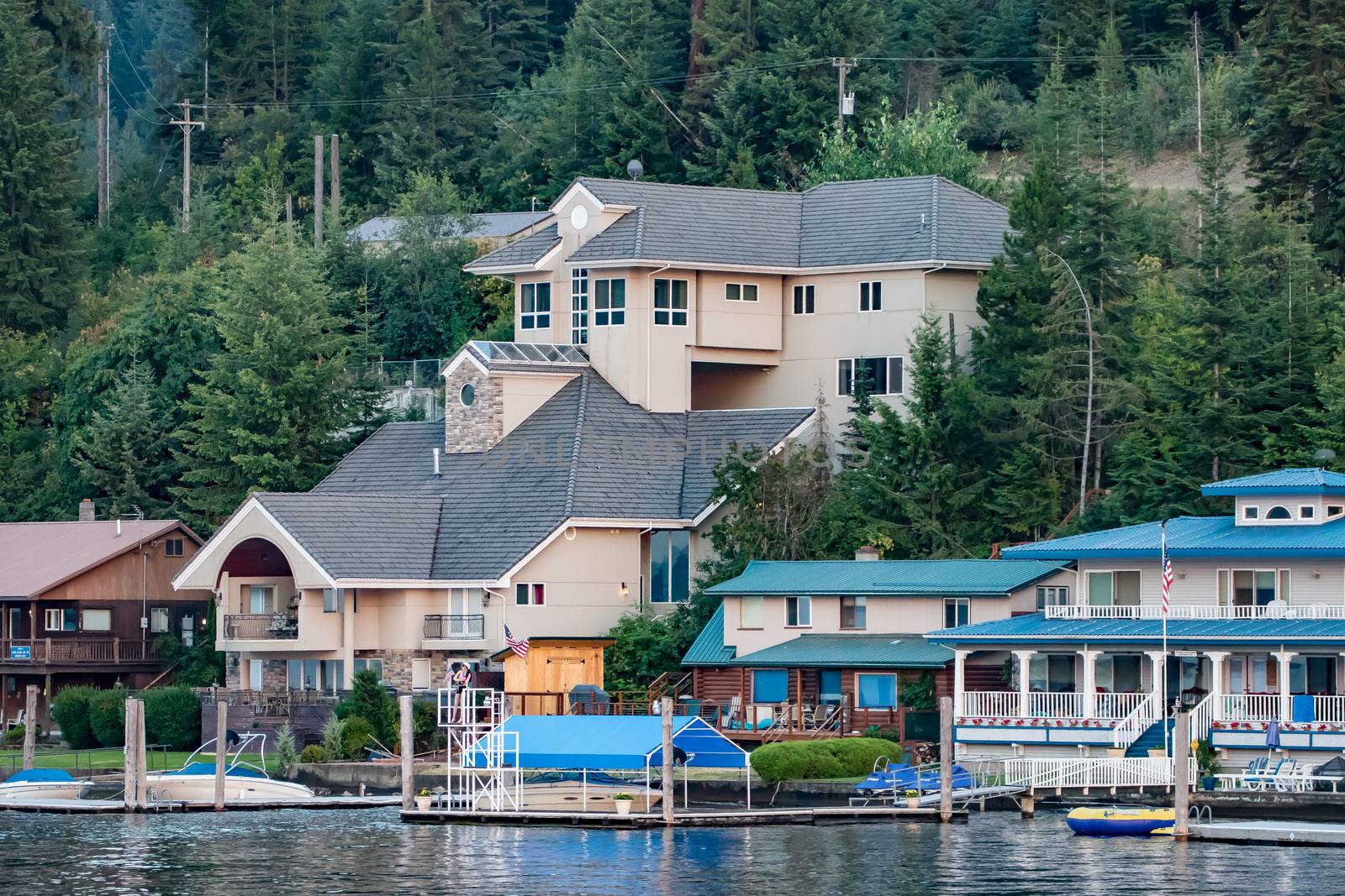 Homes on Lake Coeur d'Alene, Idaho