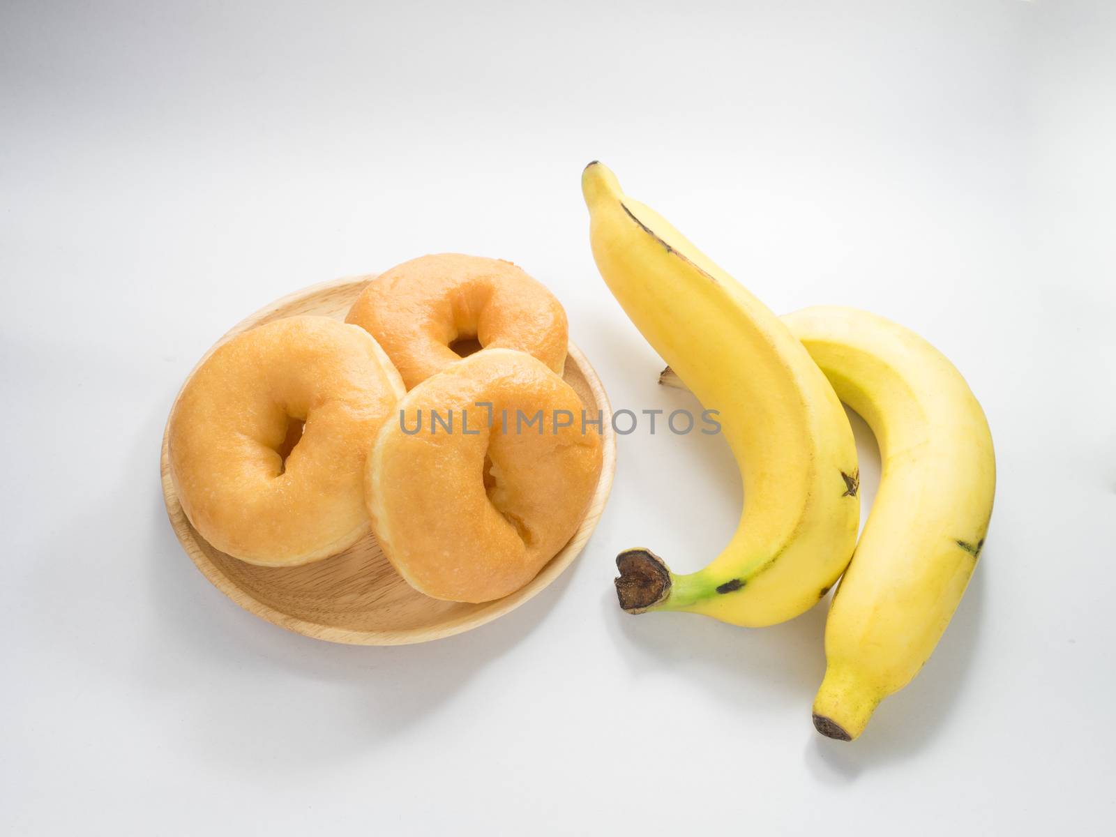 classic donuts and banana, choose healthy