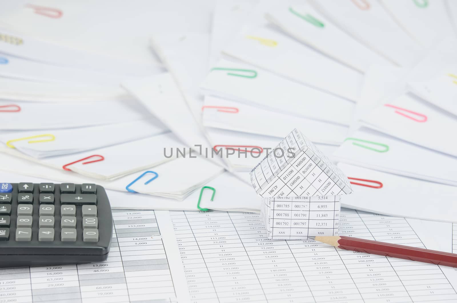 House with pencil have step document place curve as background by eaglesky