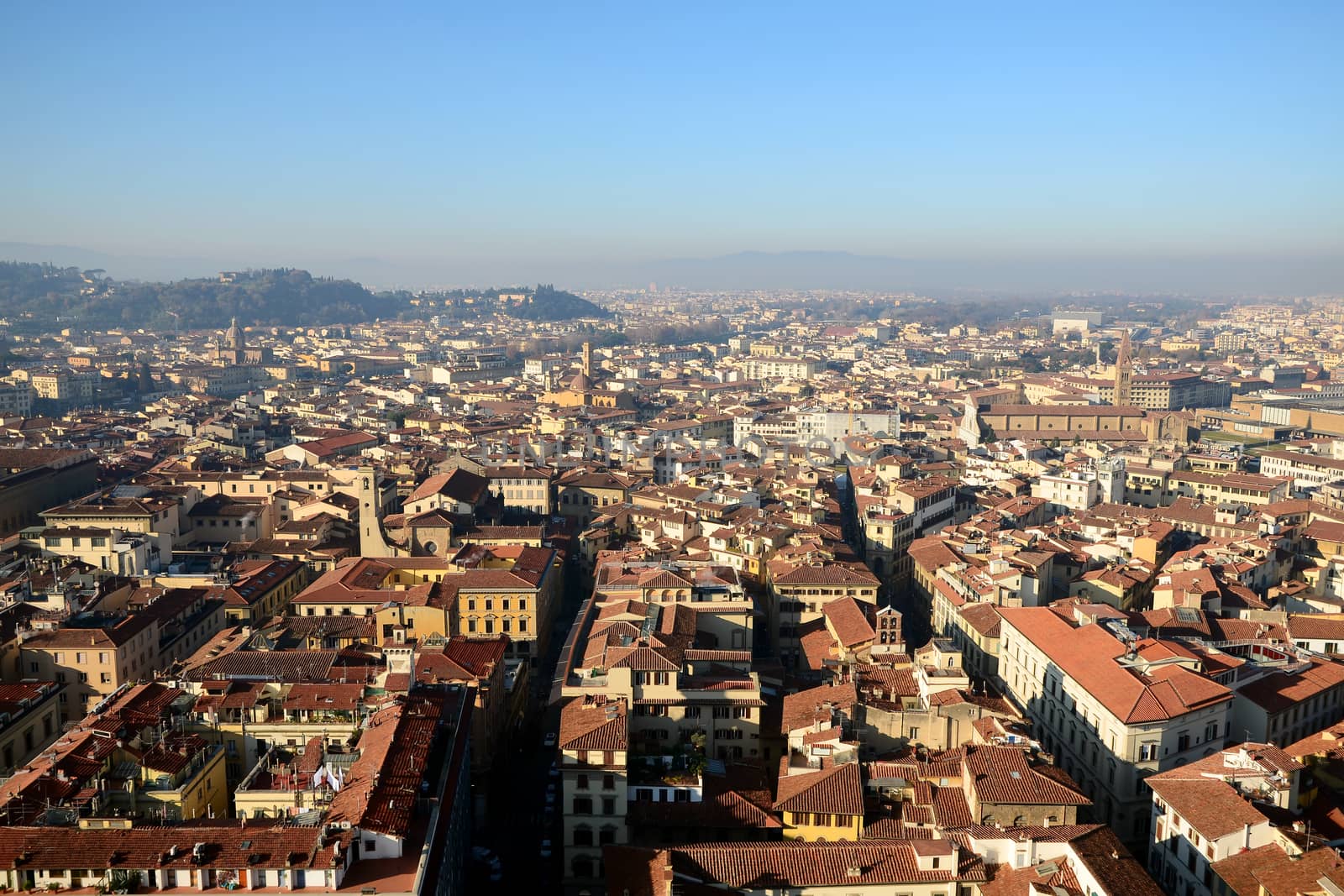 Old town cityscape of Florence from above, Italy by gypsygraphy
