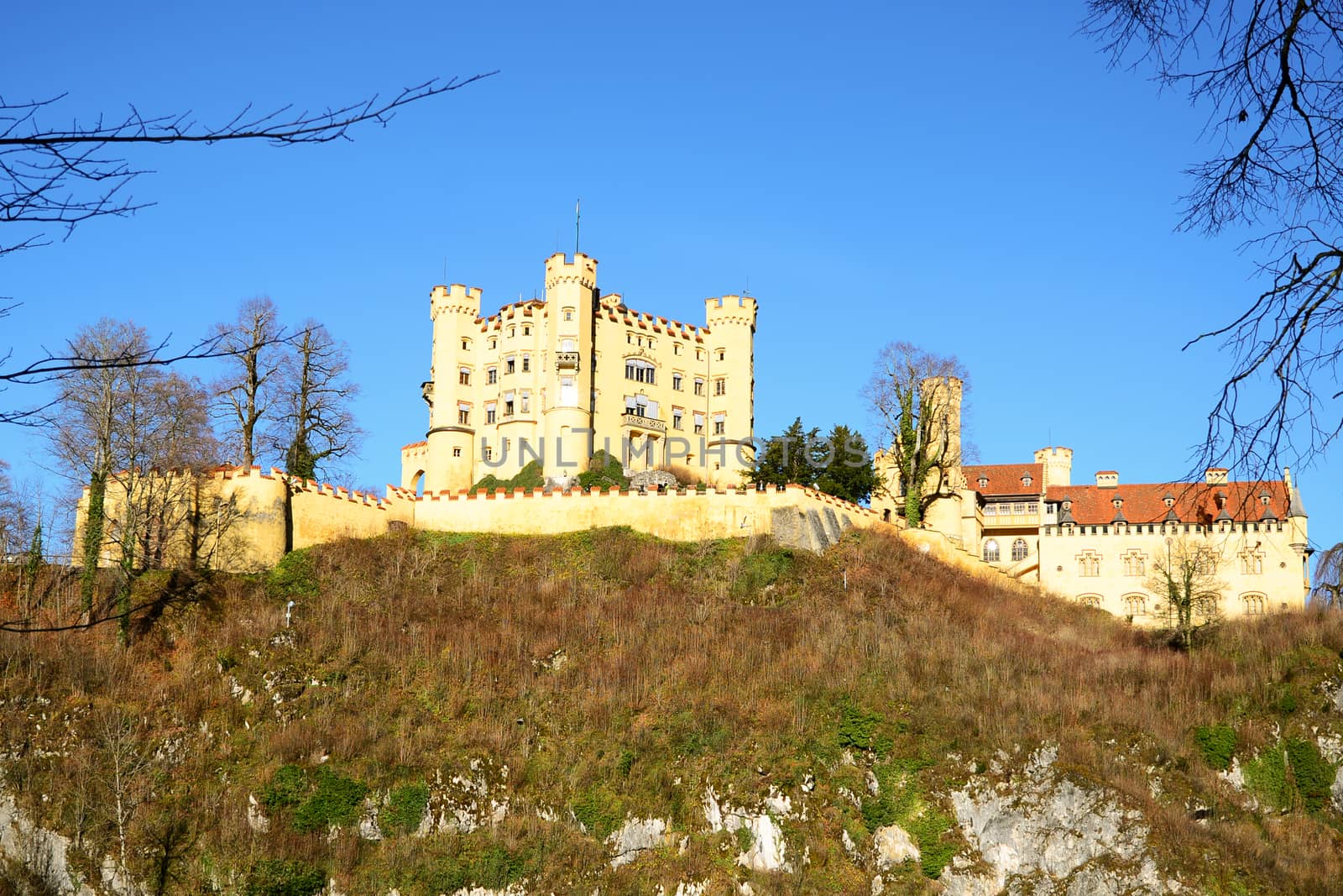 Hohenschwangau castle in early winter at Fussen,Germany