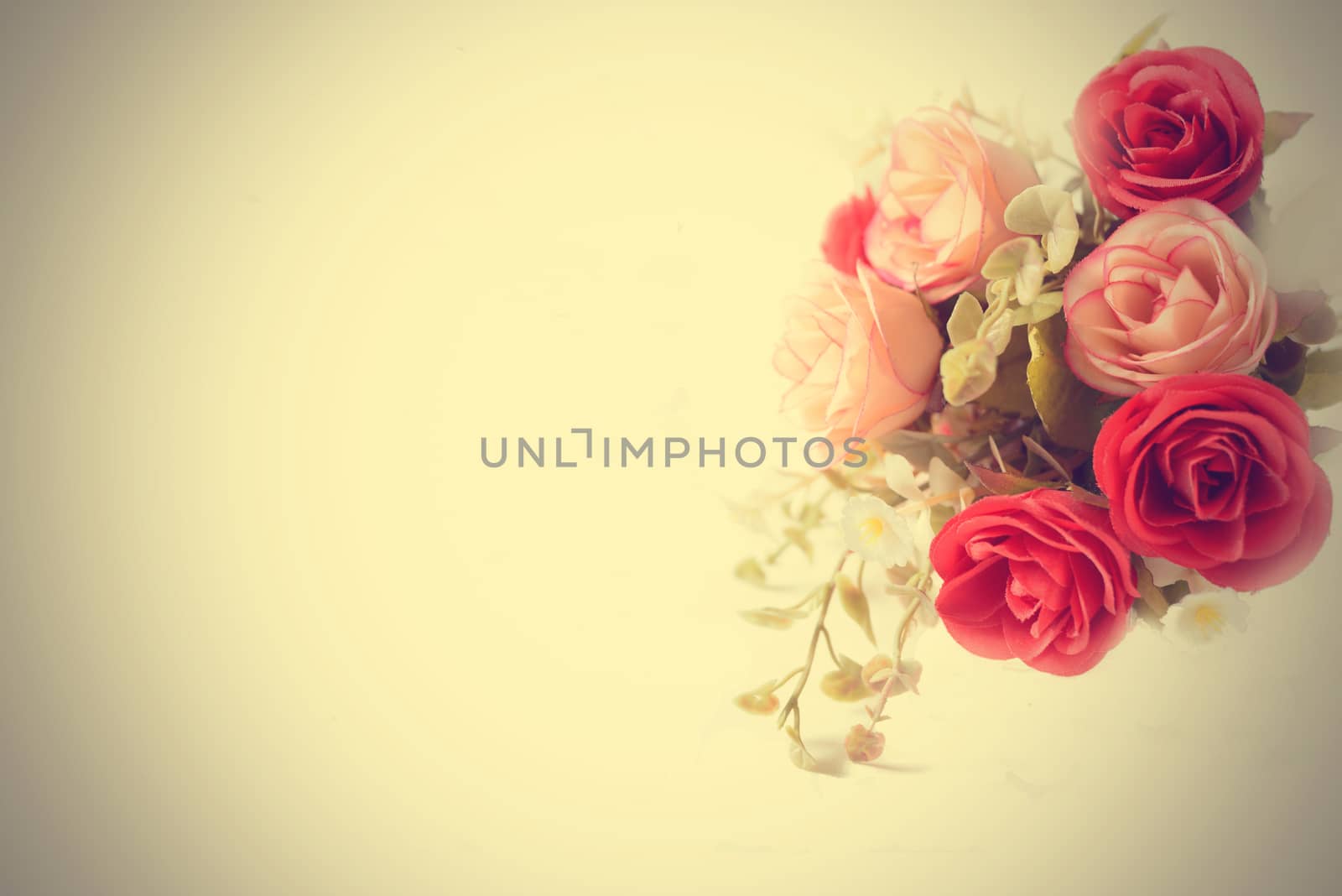 Fabric color roses flower for background with copy space by gypsygraphy
