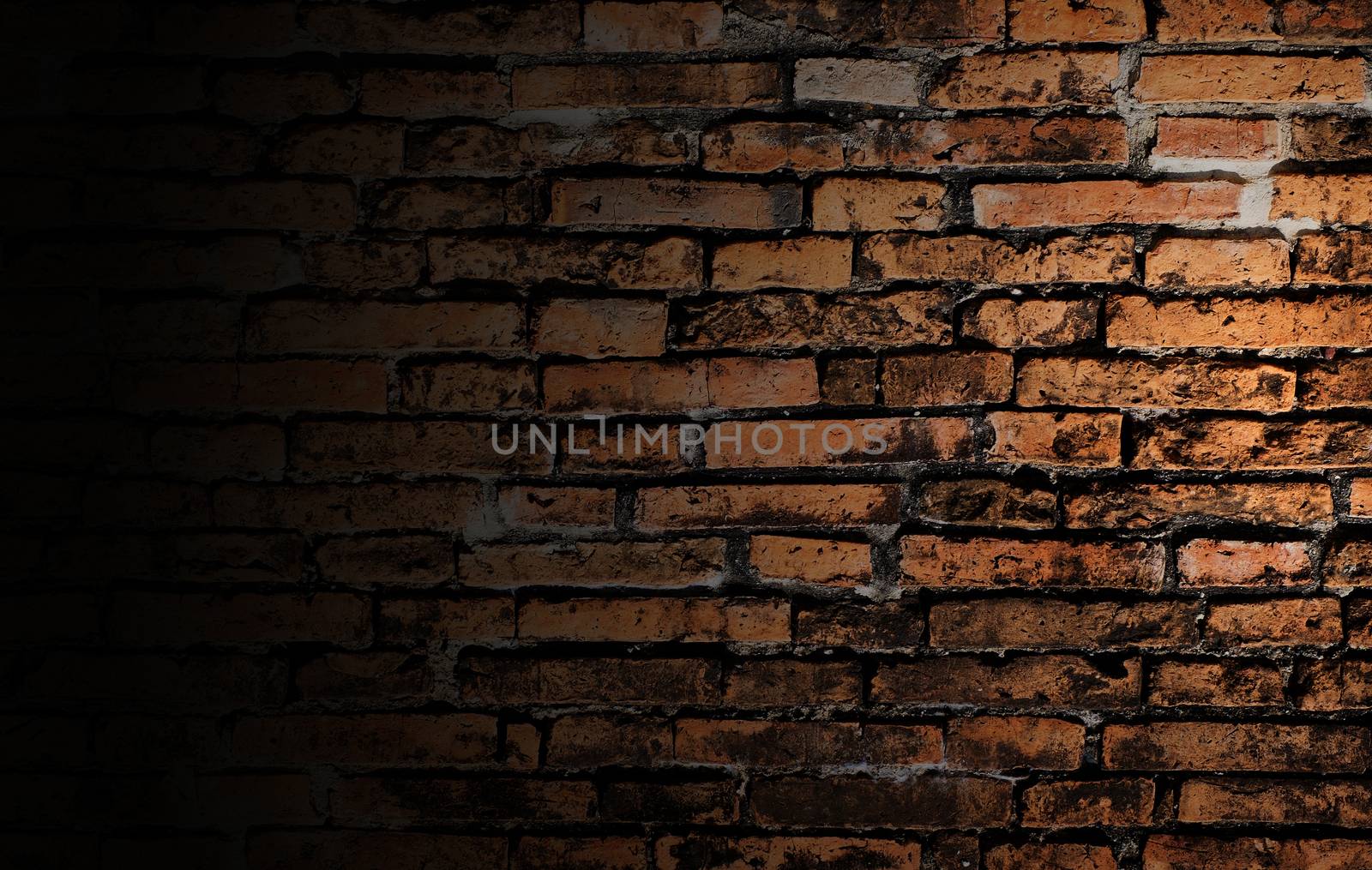 spot light on brick wall background