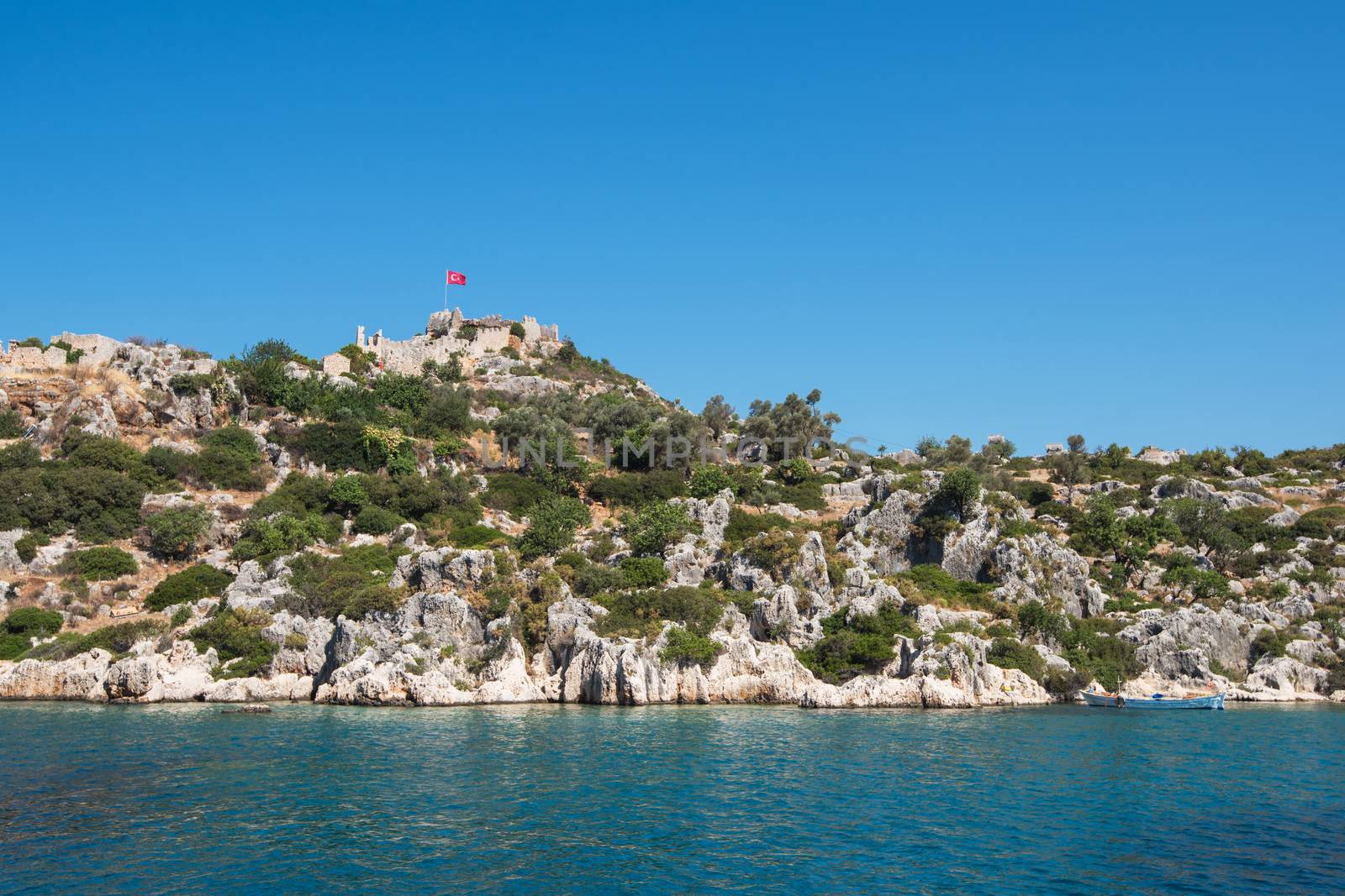 Ruins of the ancient city on the Kekova island, Turkey