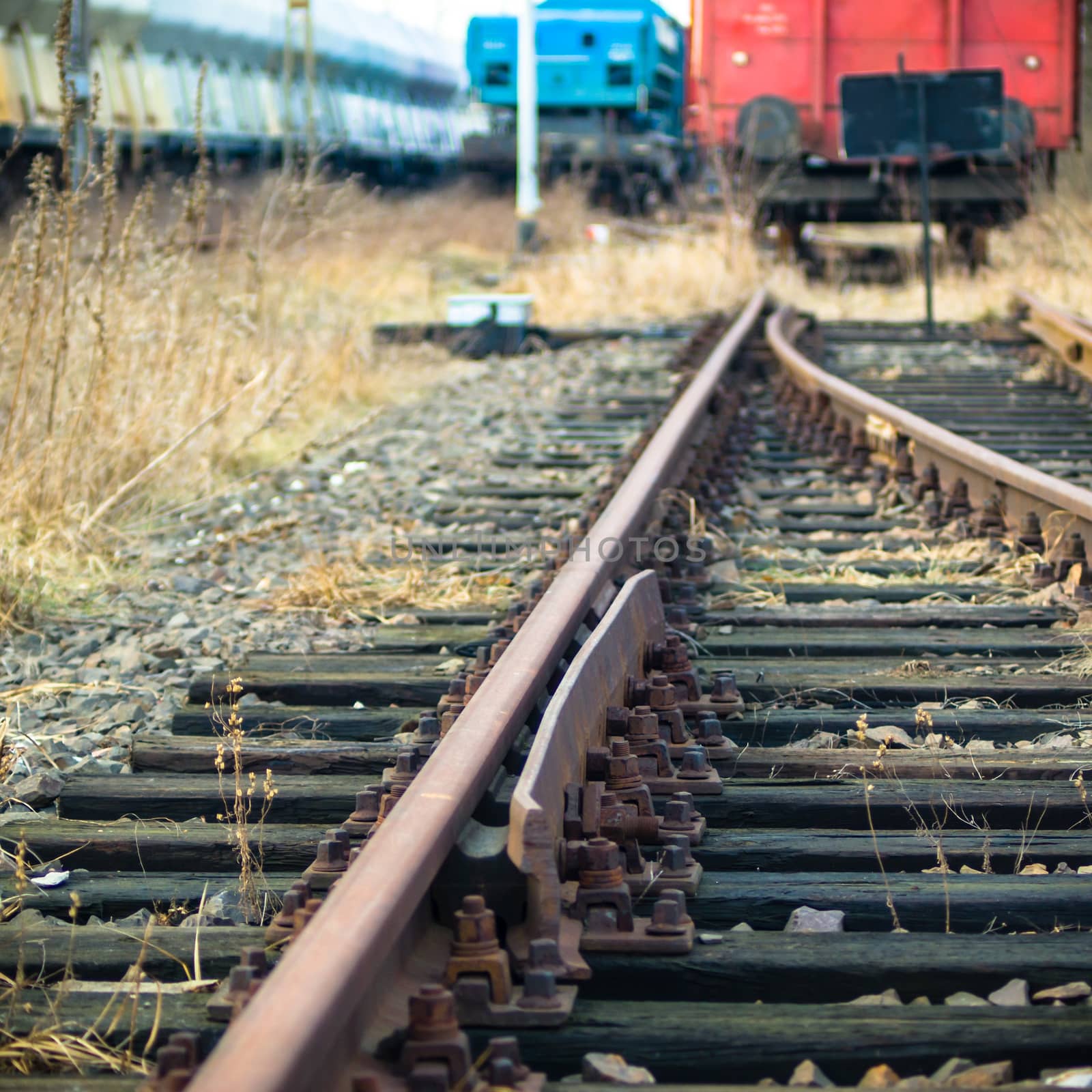 view of the railway track on a sunny day