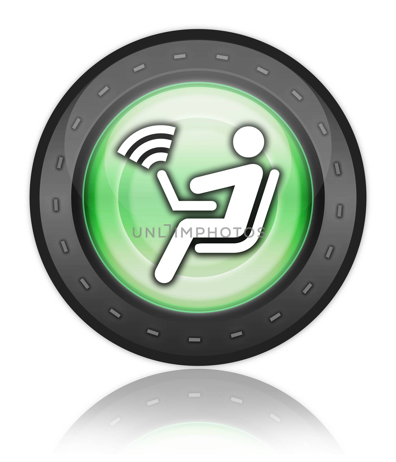 Icon, Button, Pictogram with Wireless Access symbol