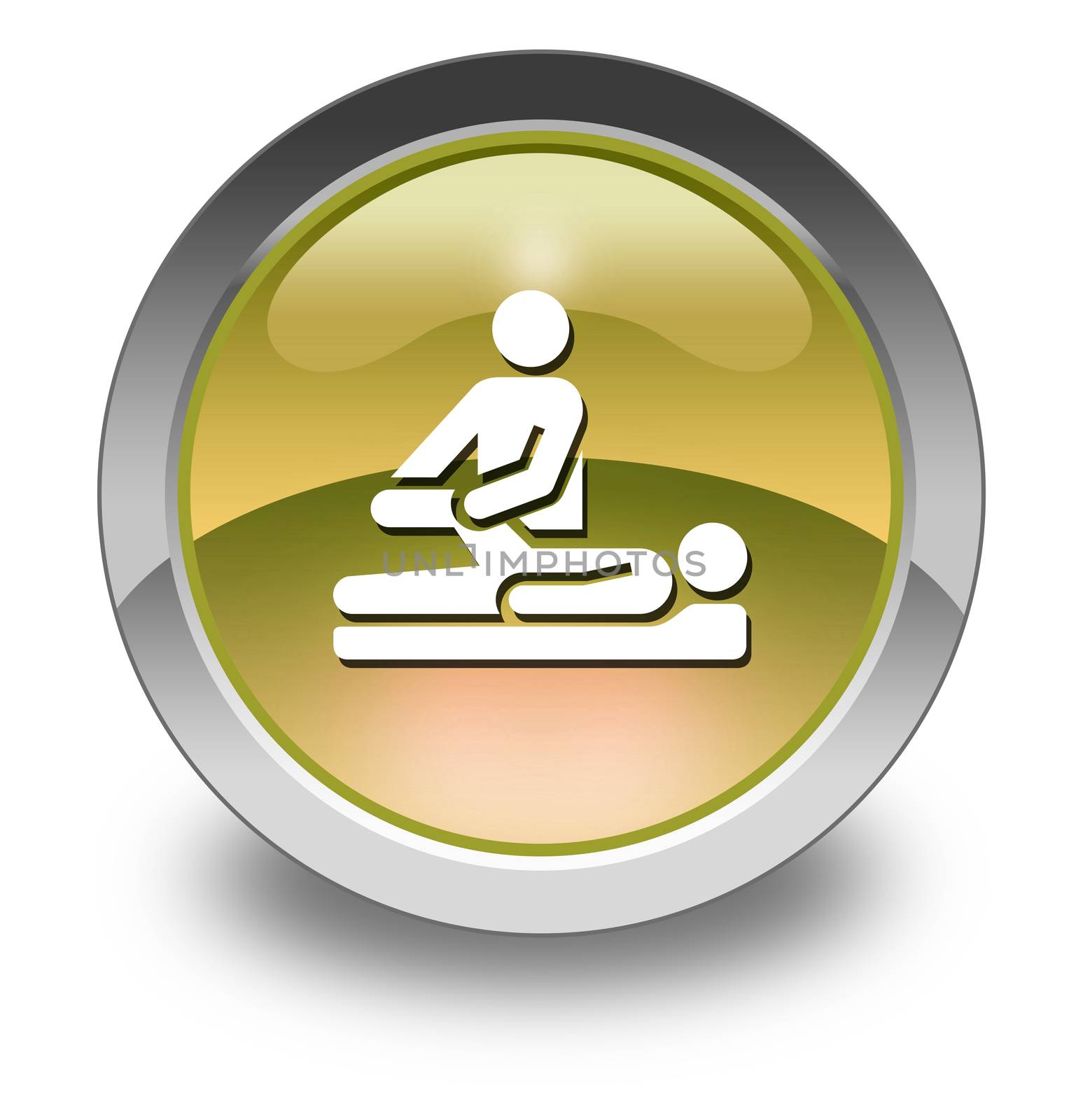 Icon, Button, Pictogram with Physical Therapy symbol