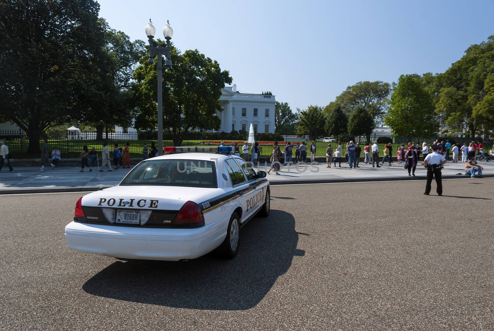 Washington D.C., USA, White House - September 22, 2010: The White House. The Secret Services guard watch the White House in Washington D.C.