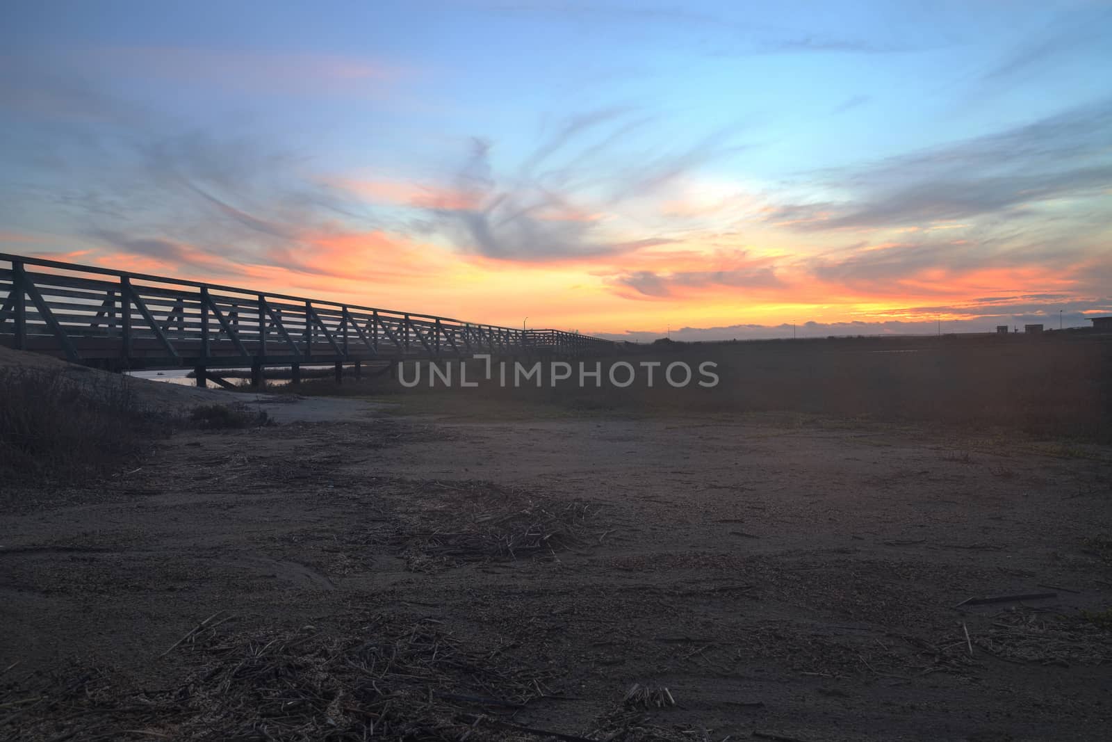 Wooden Boardwalk at sunset by steffstarr