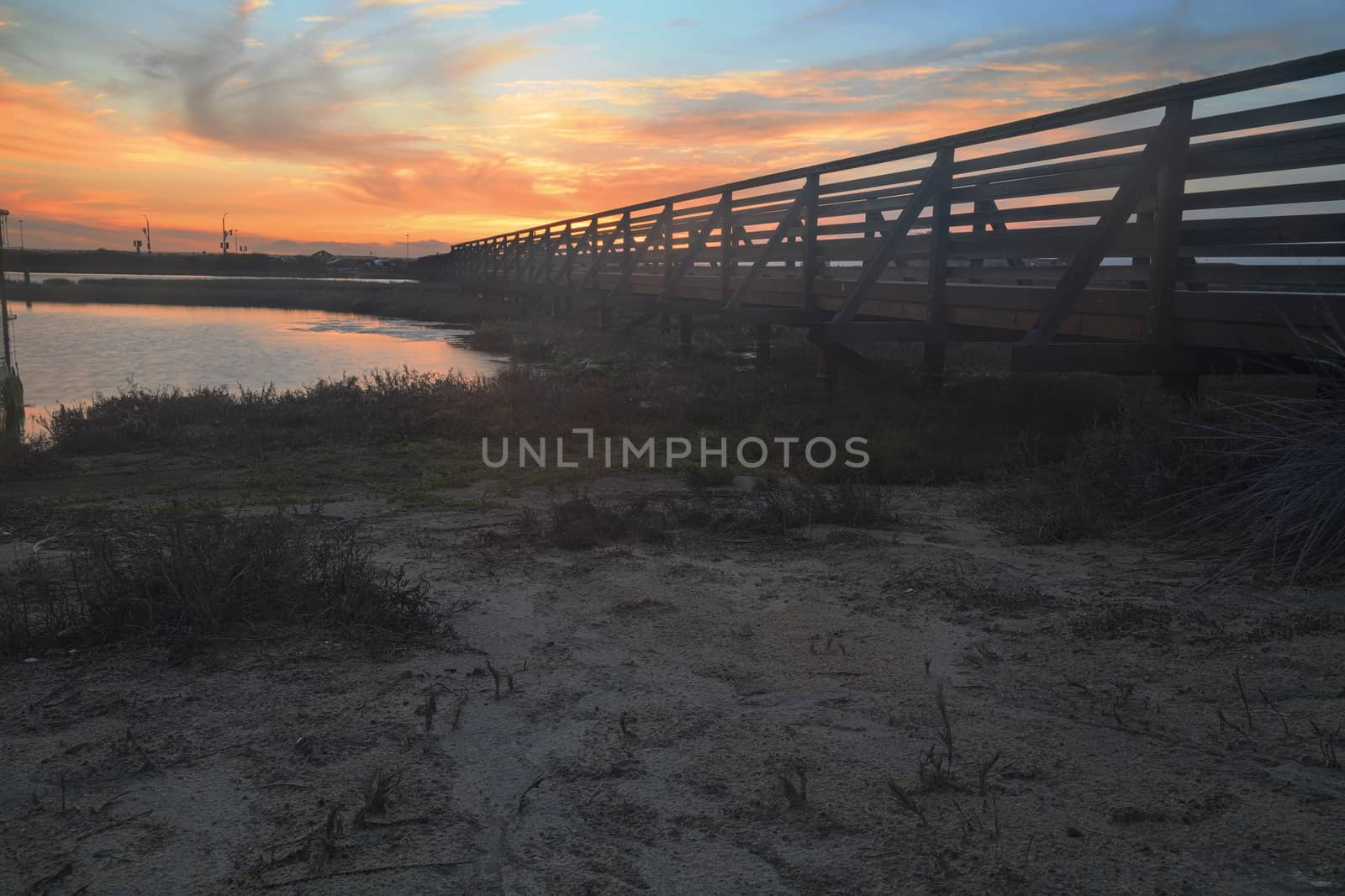 Wooden Boardwalk at sunset by steffstarr