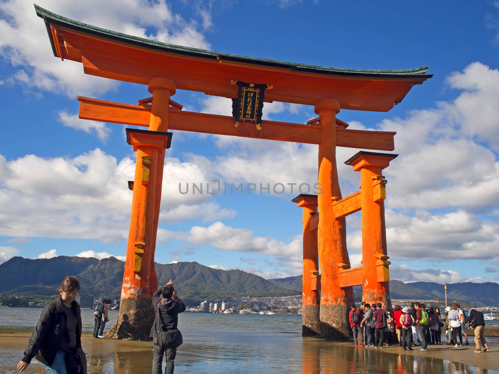 floating torri gate in miyajima japan by zkruger