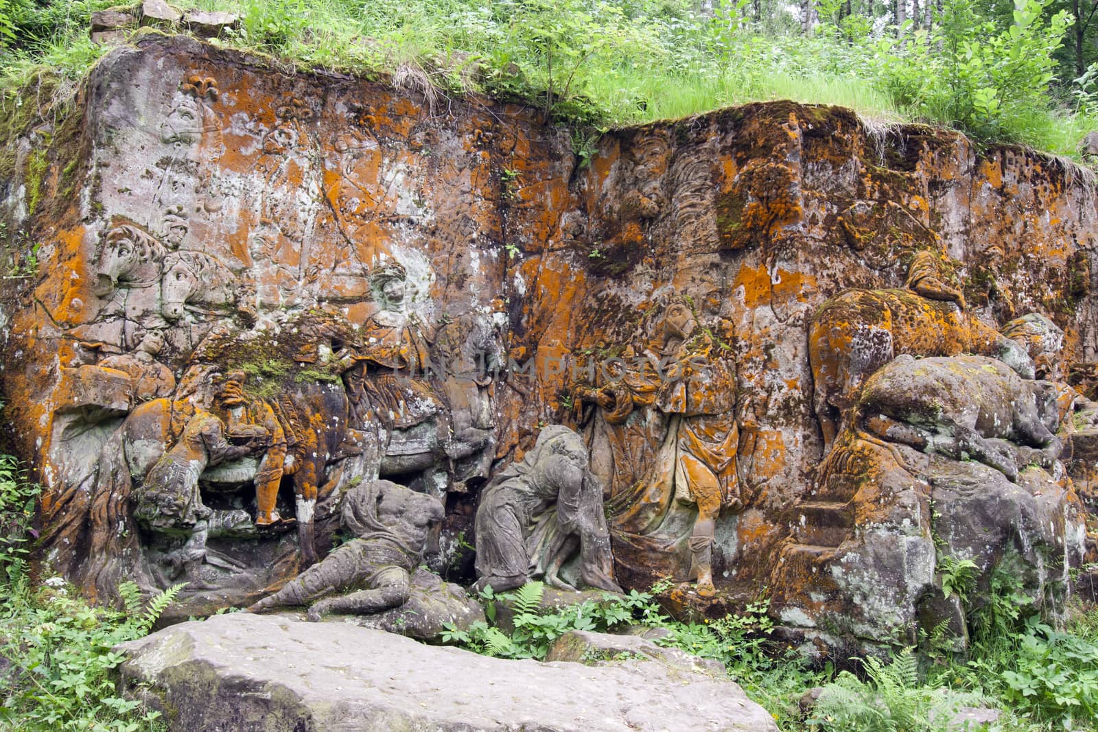 The Bethlehem of Braun or Kusk Forest Sculptures is a complex of Baroque statues and relieves carved by famous sculptor Matthias Bernard Braun directly in sandstone rocks in the forest near complex Kuks Hospital in Northern Bohemia, Czech Republic. Part of the sculptures in the New Forest is ranked the best works of Czech Baroque sculpture. Since 2002, the area is protected as a National Historic Landmark and were listed in the 2000 World Monuments Watch by the World Monuments Fund.