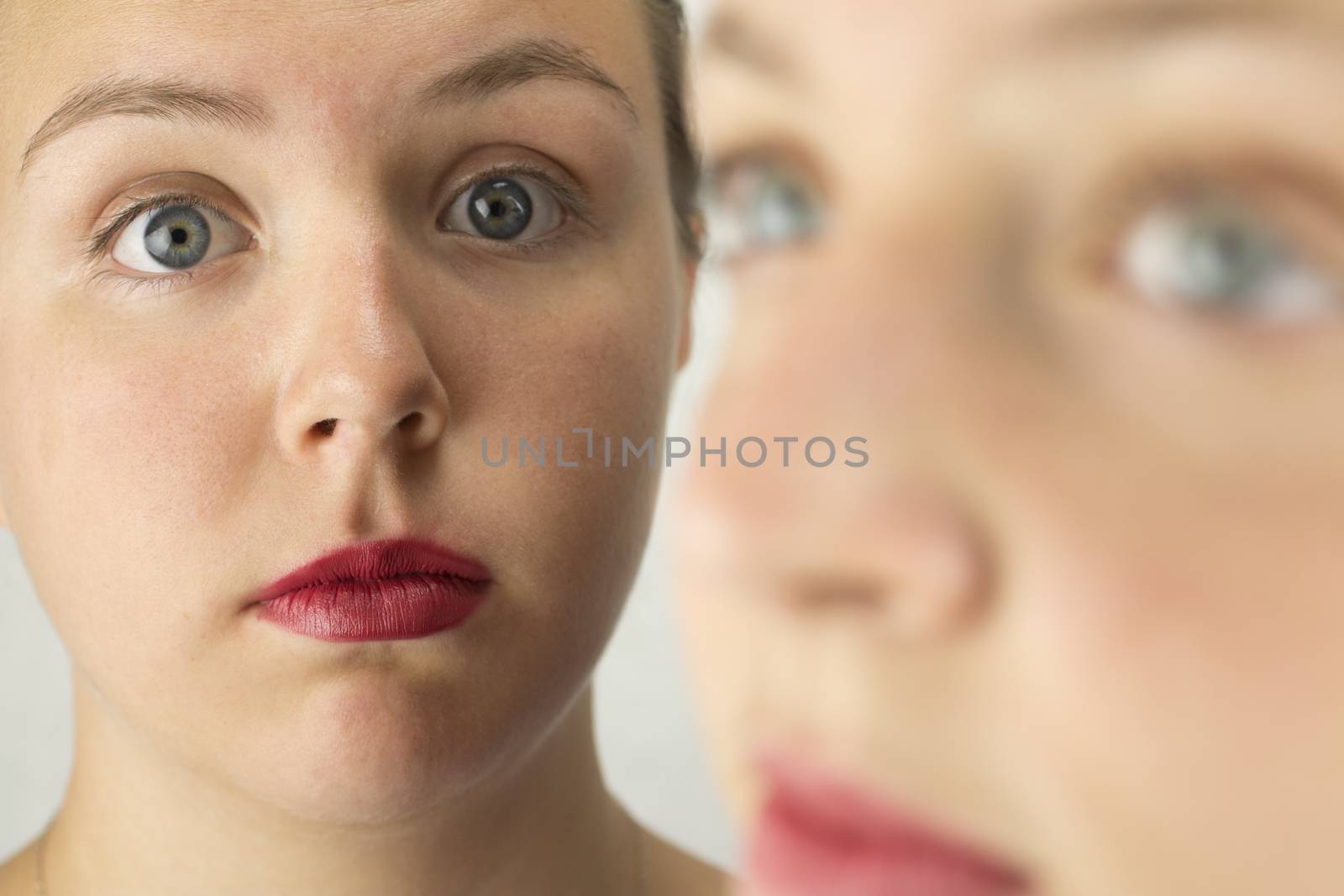 Close up of Two Young Girls Faces