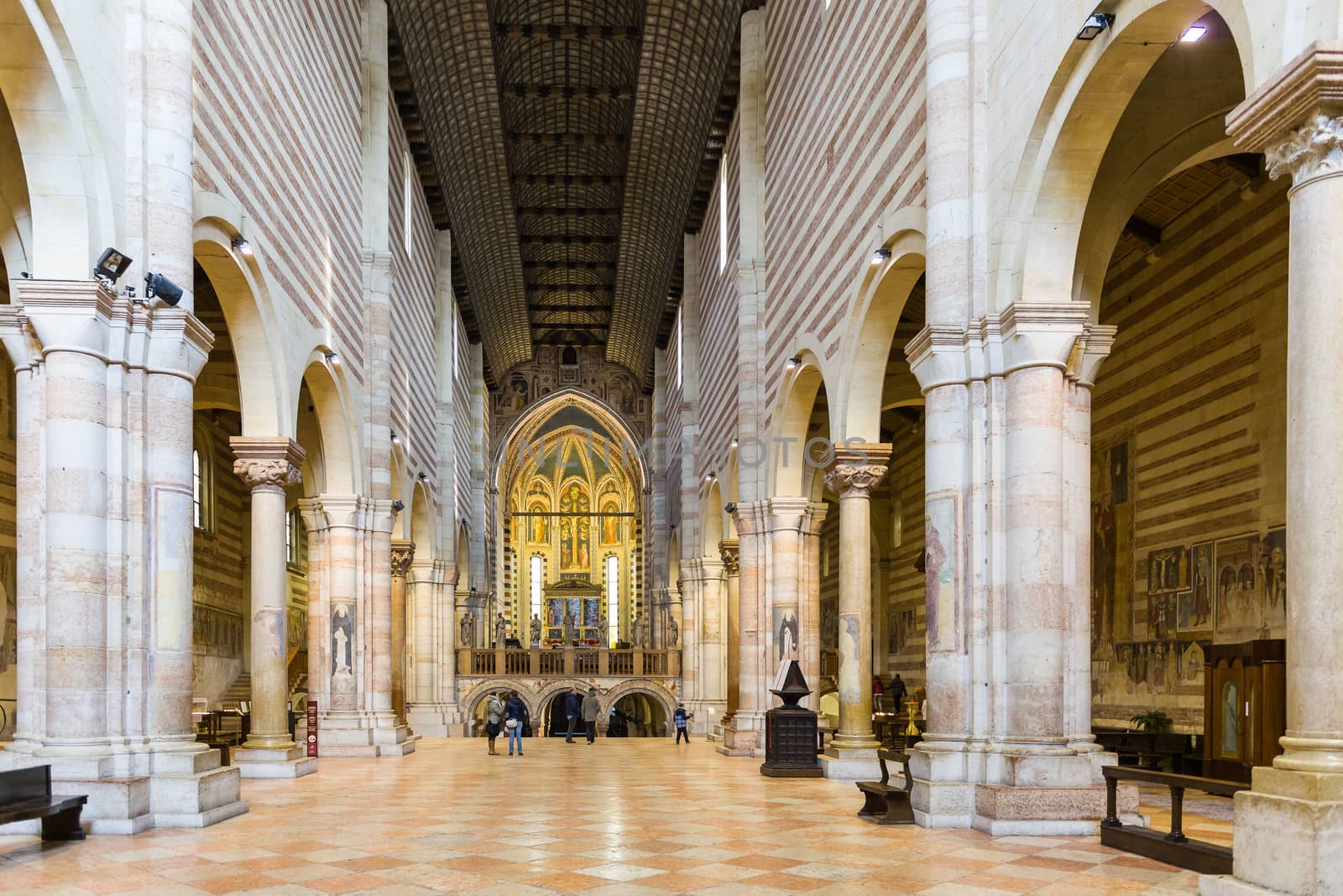 Interior of Basilica of San Zeno in Verona