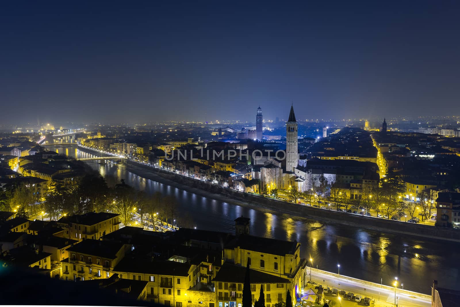 View over the old town of Verona, Italy