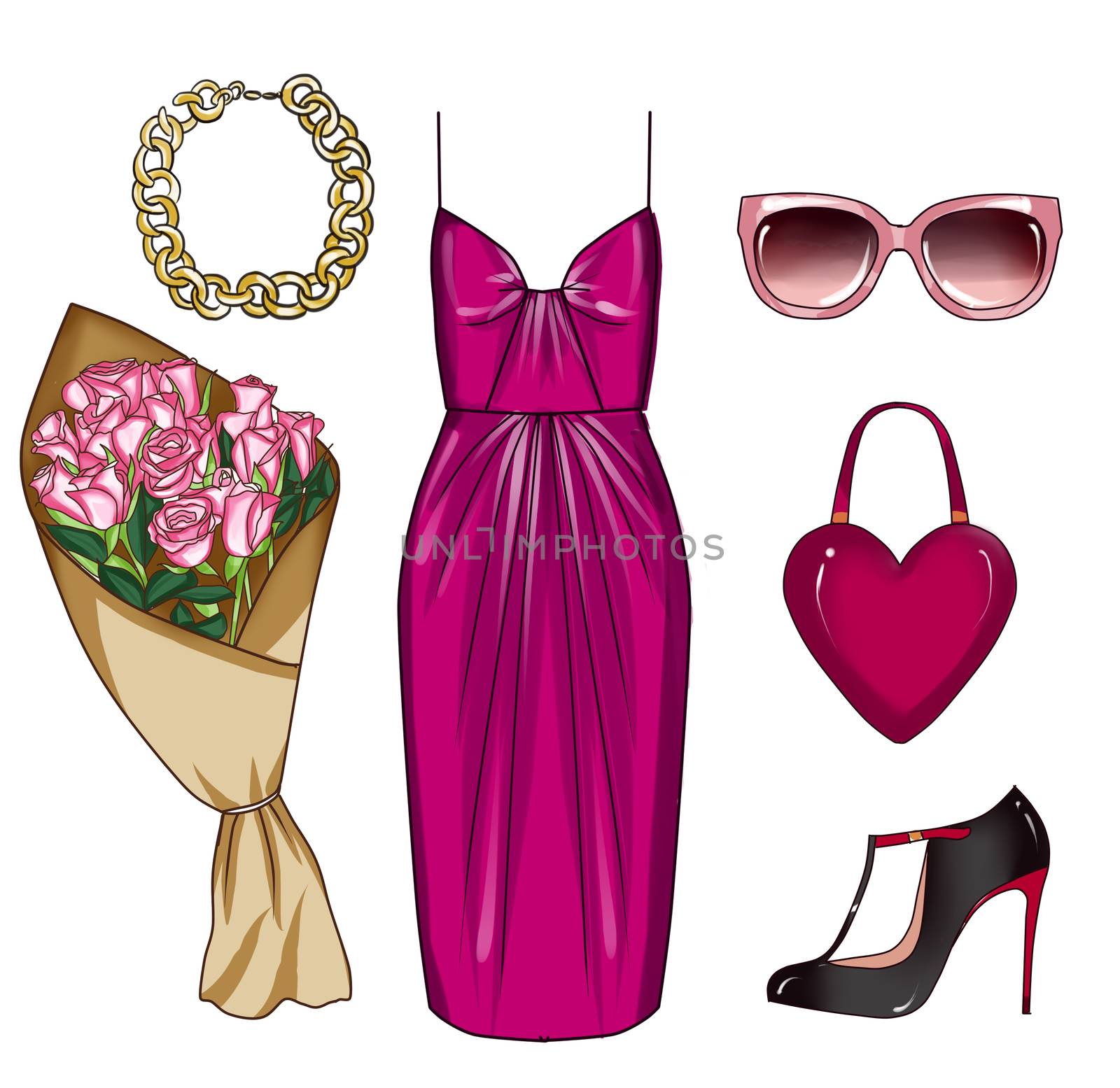 Fashion Collection of Clip Art - Fashionable and Trendy clothes and accessories by GGillustrations