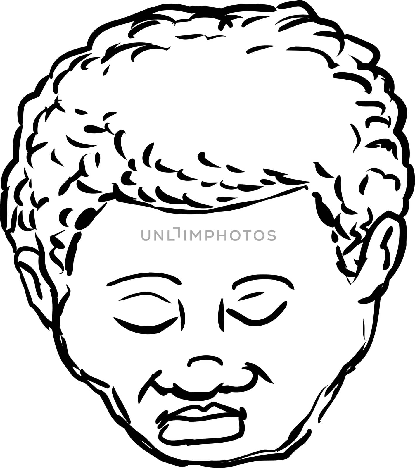 Outlined Black man with closed eyes by TheBlackRhino