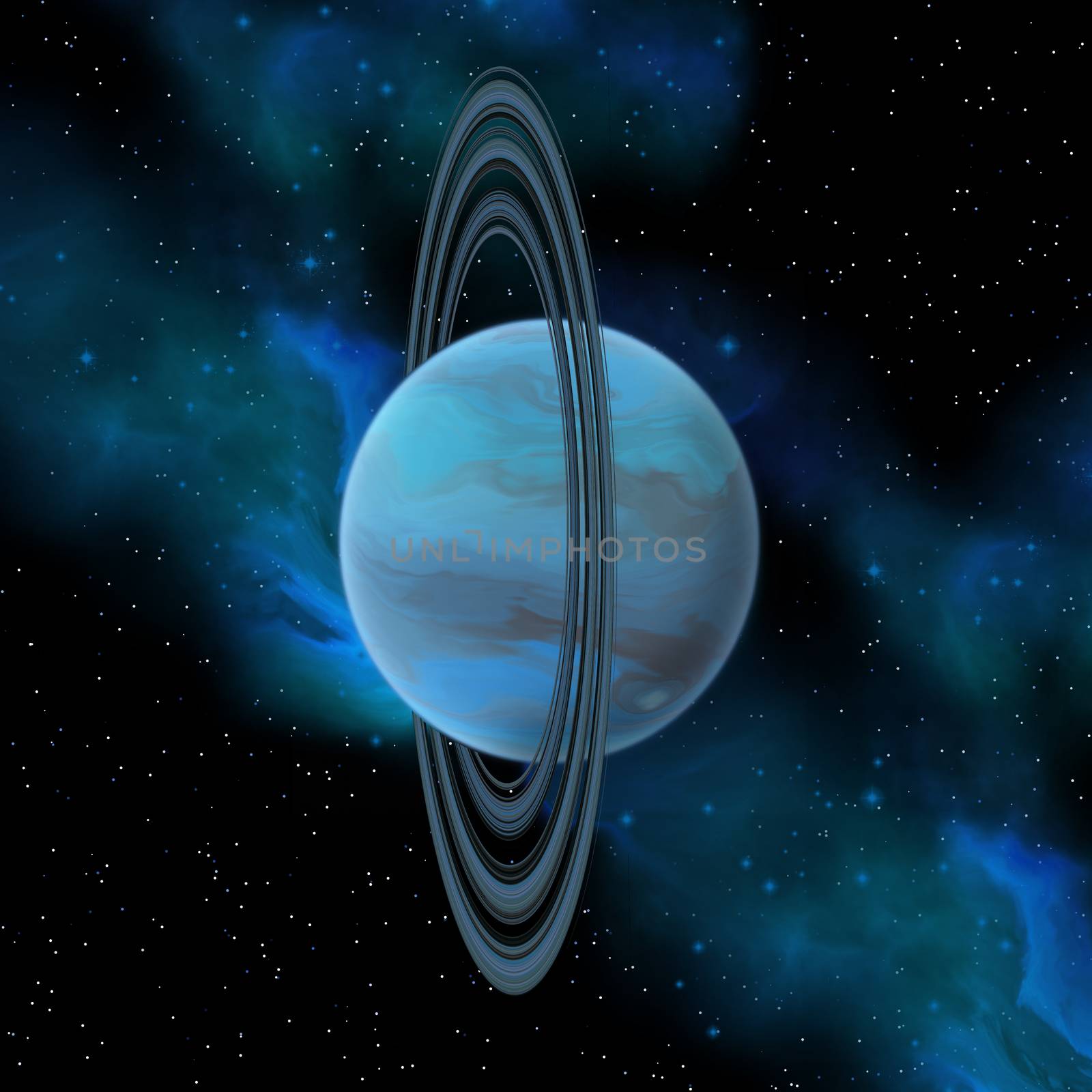 Uranus is the seventh planet in our solar system and has 27 moons and a vertical ring system.