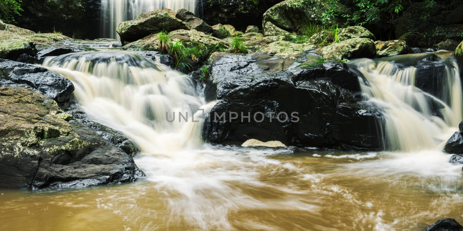 Lip falls in Beechmont, Queensland, Australia. Located in the Denham Reserve.