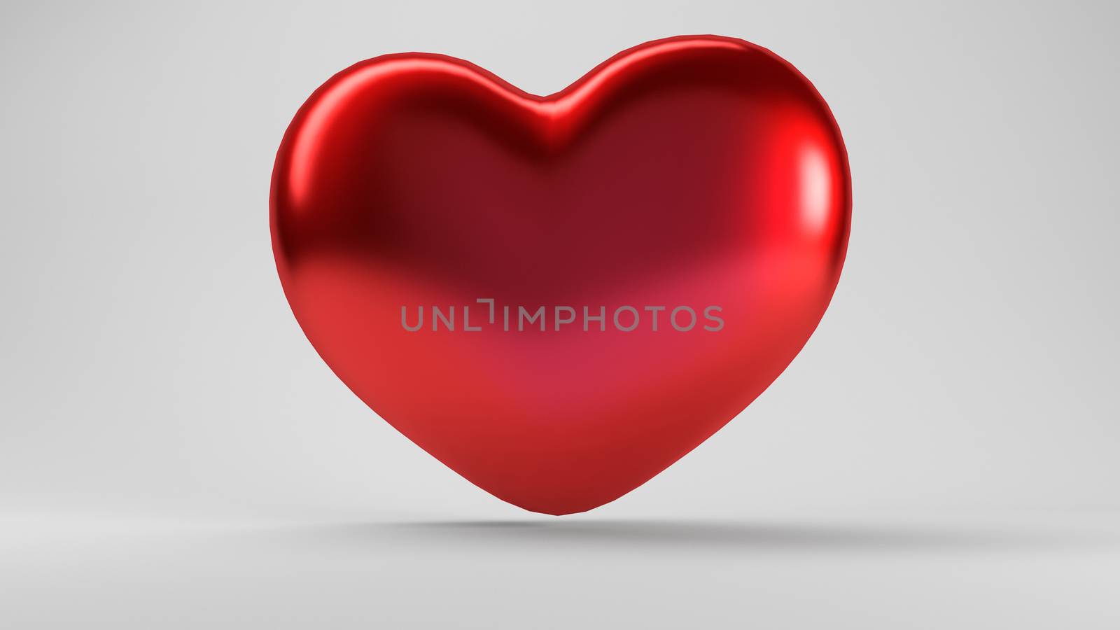 Red 3d Shiny Valentines's Day Heart Symbol on a white background