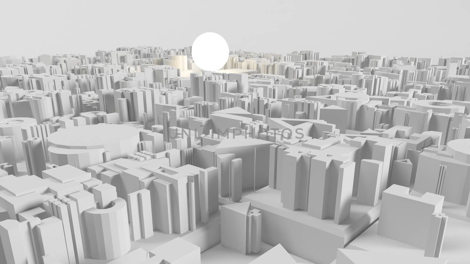 3d image of bright light bulb and city by fares139