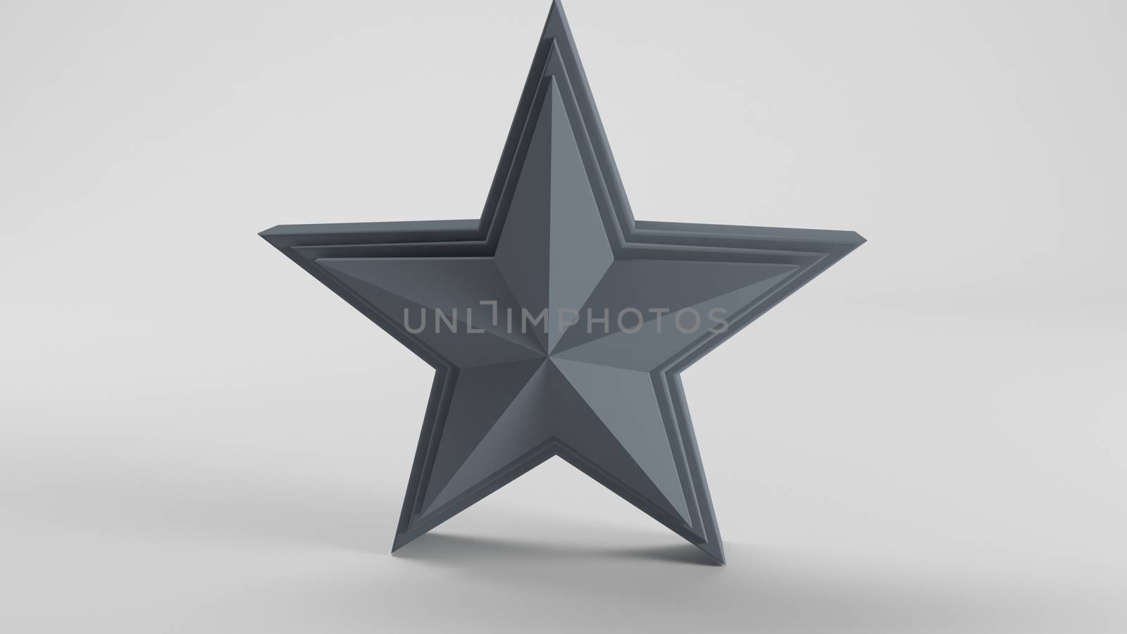 3d gray star inside a white sage render