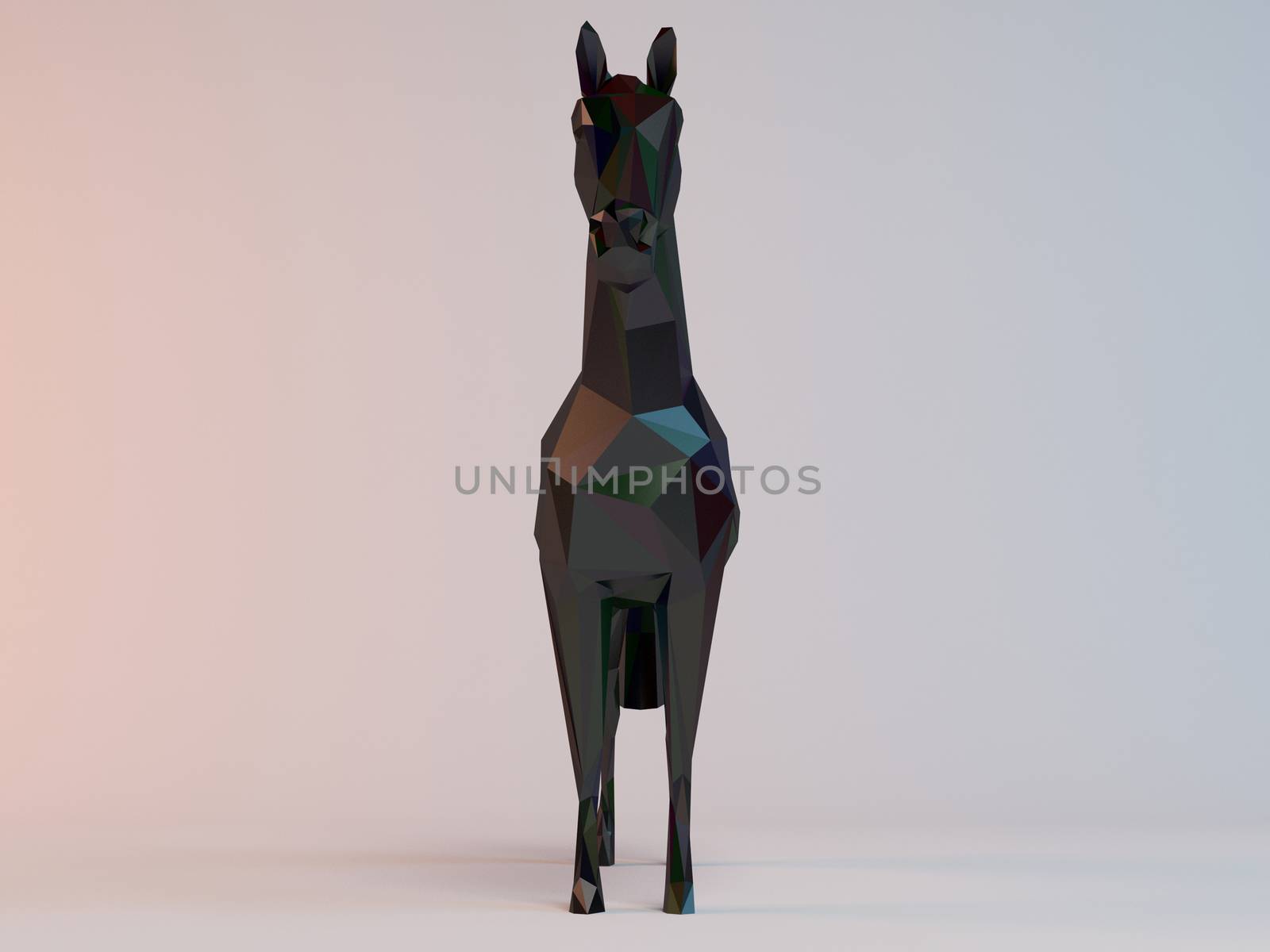 3D black low poly (horse) by fares139