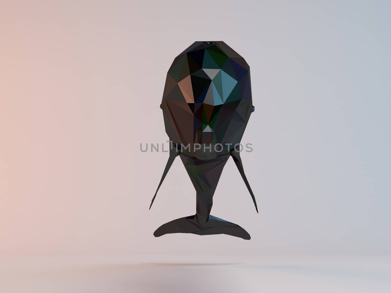 3D black low poly (dolphin) inside a white stage with high render quality to be used as a logo, medal, symbol, shape, emblem, icon, children story, or any other use.