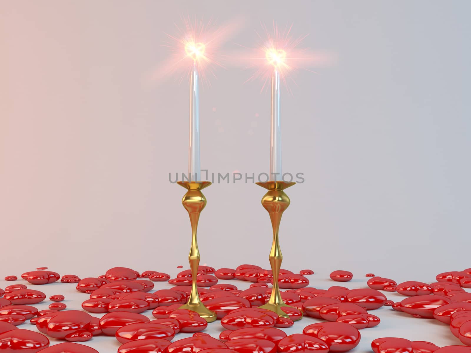 Candles and hearts for lovers by fares139