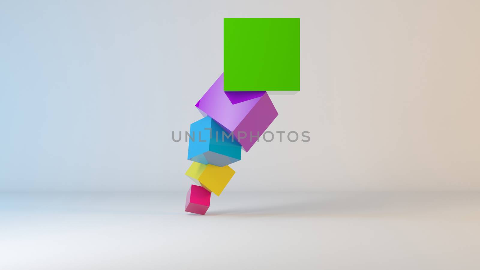 Set of colorful cubes 3D by fares139