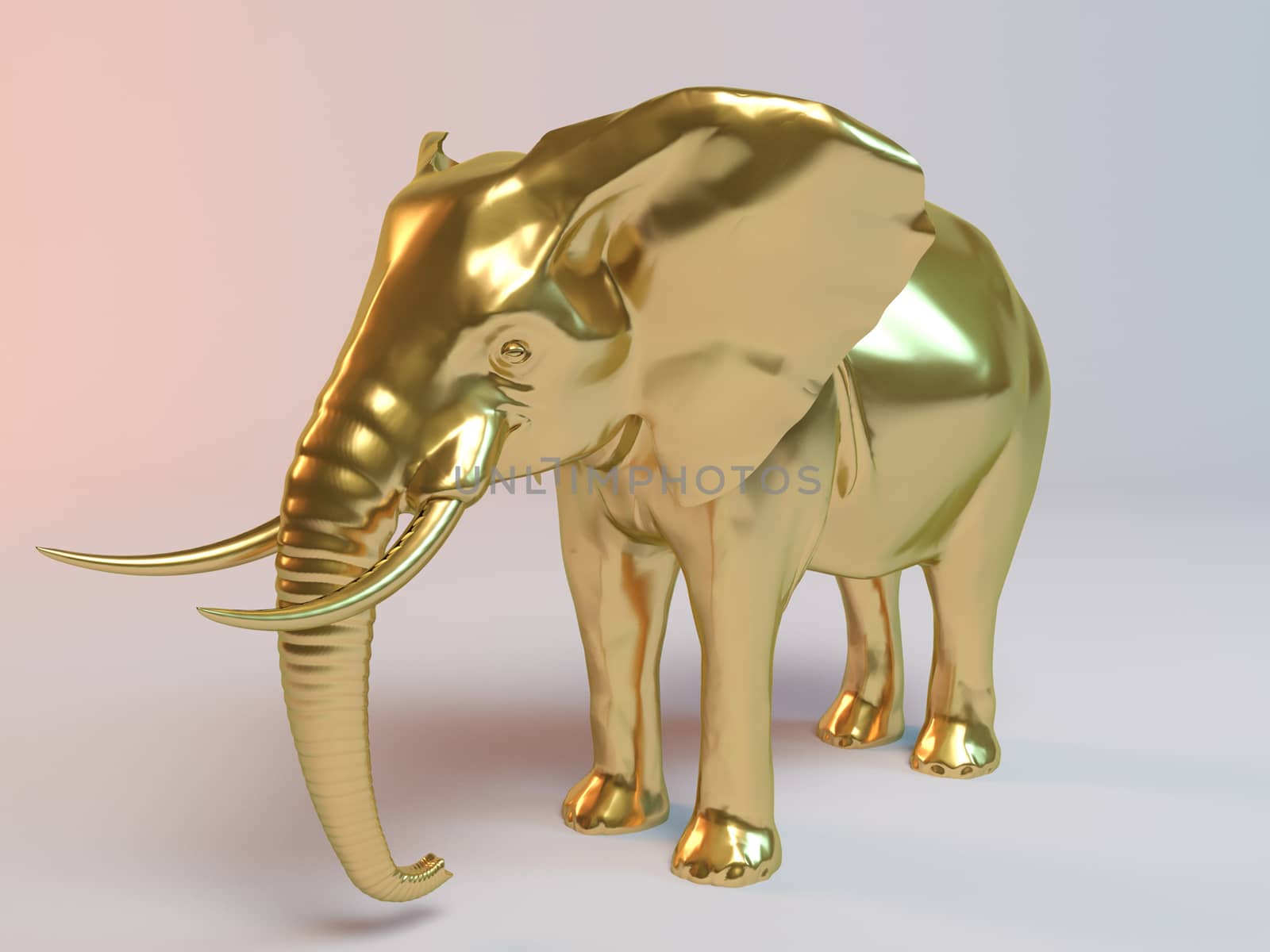 golden 3d animal elephant by fares139