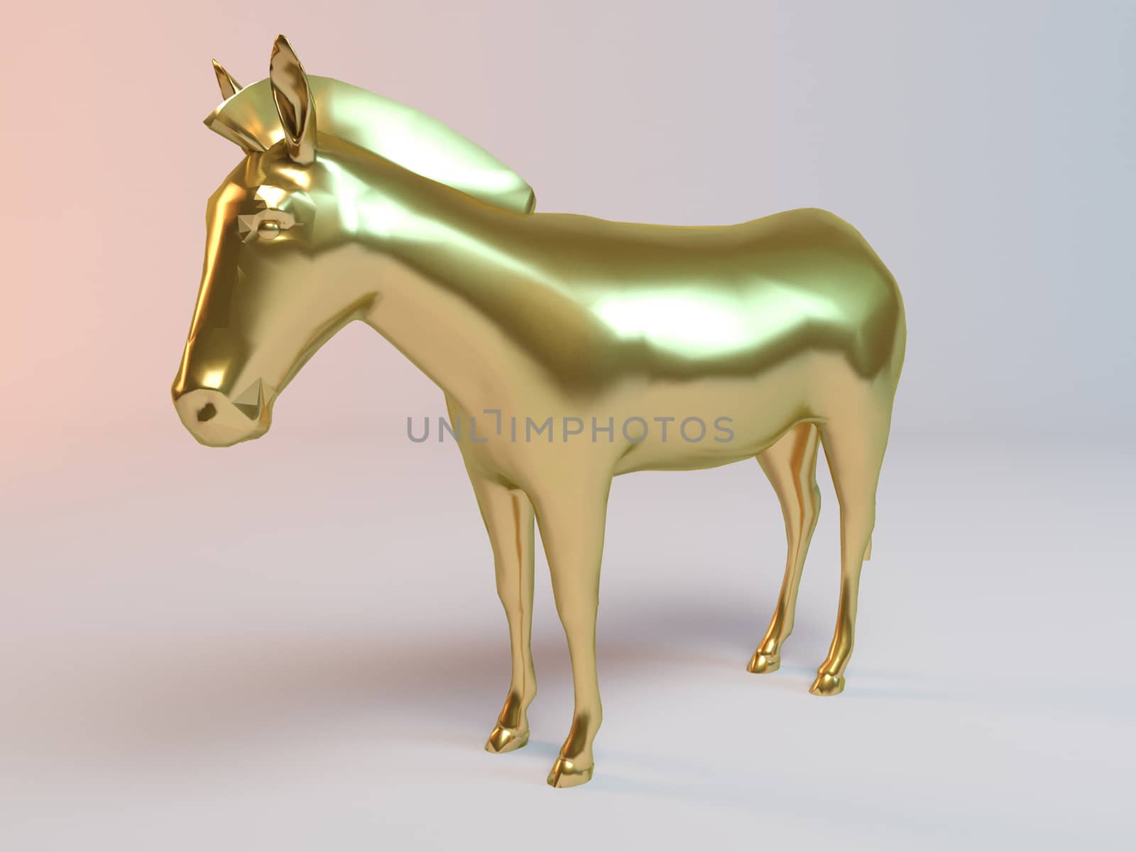 golden 3d animal zebra by fares139