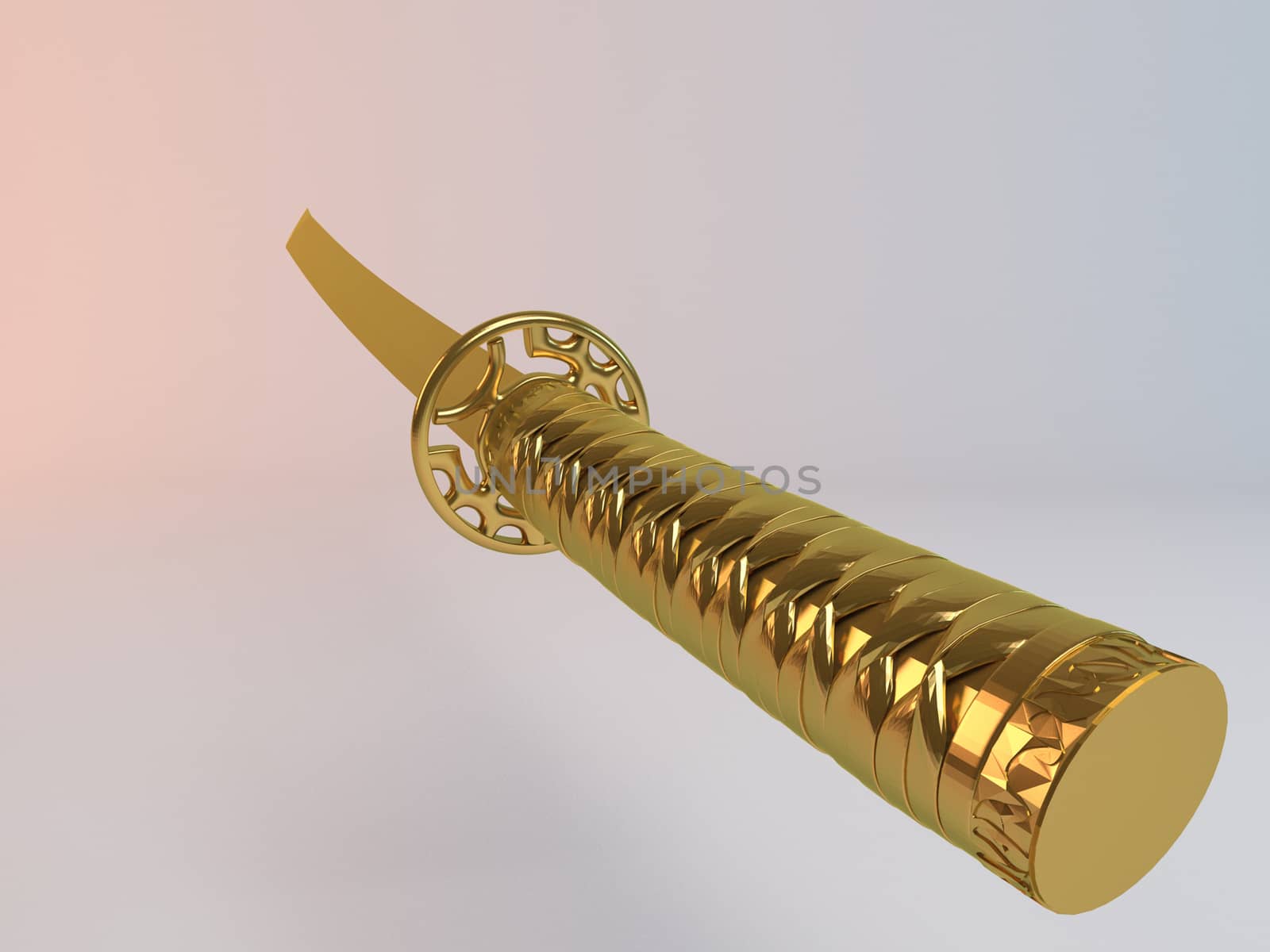 Fantasy detailed 3d Golden sword by fares139